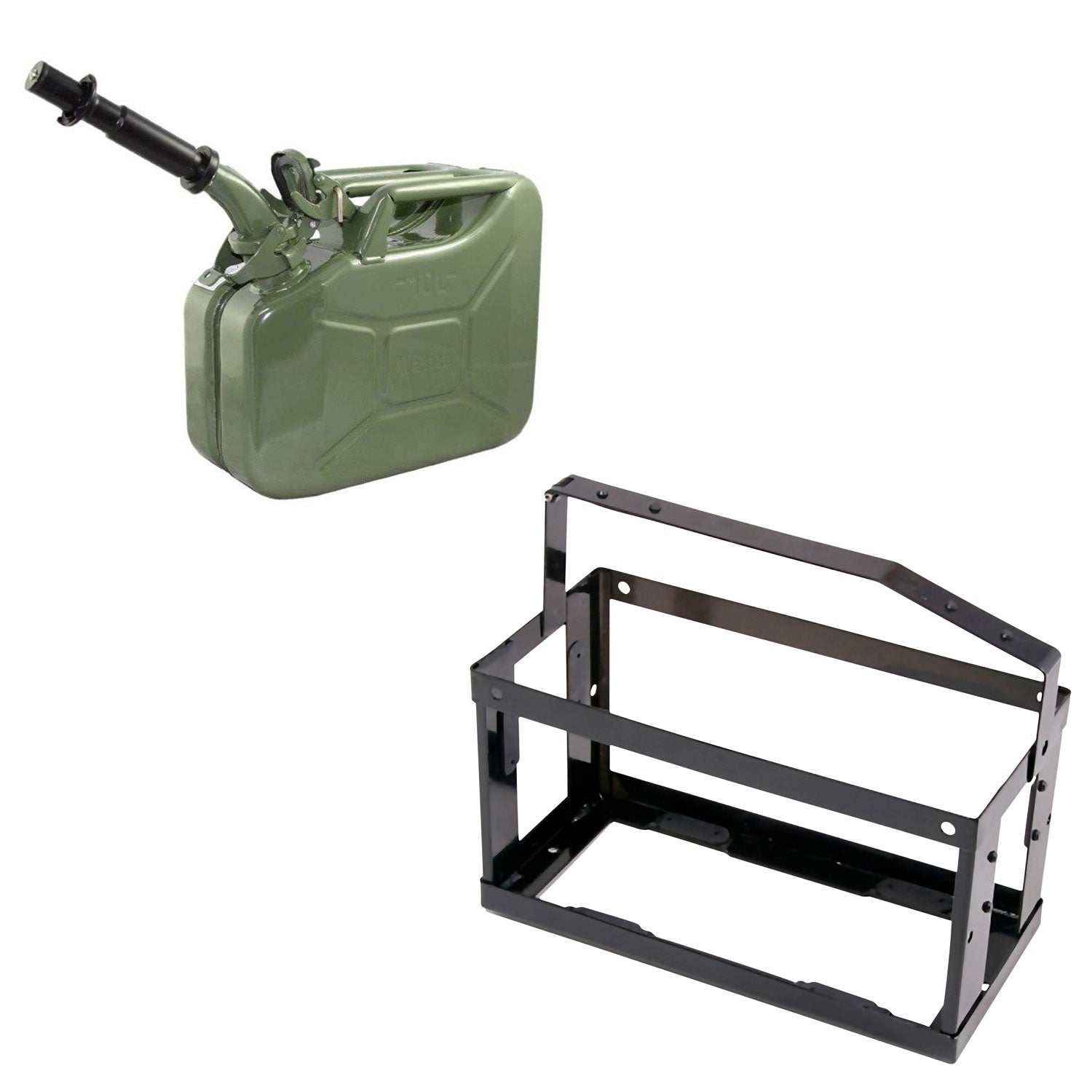 Wavian 3013 2.6 Gallon 10 Liter Steel Jerry Can w/ Spout, Green