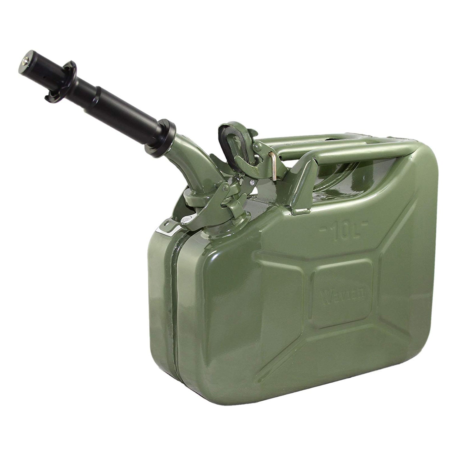 Wavian 3014 2.6 Gallon 10 Liter Steel Jerry Can w/ Spout, Green