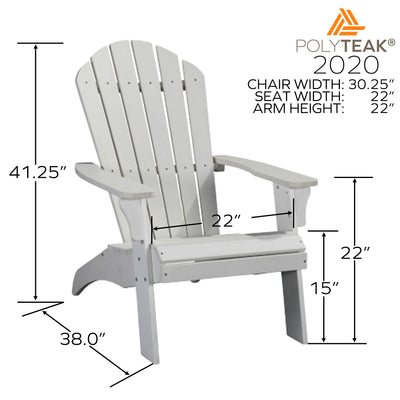 PolyTEAK King Size Adirondack Chair with Durable and Waterproof Material, Red