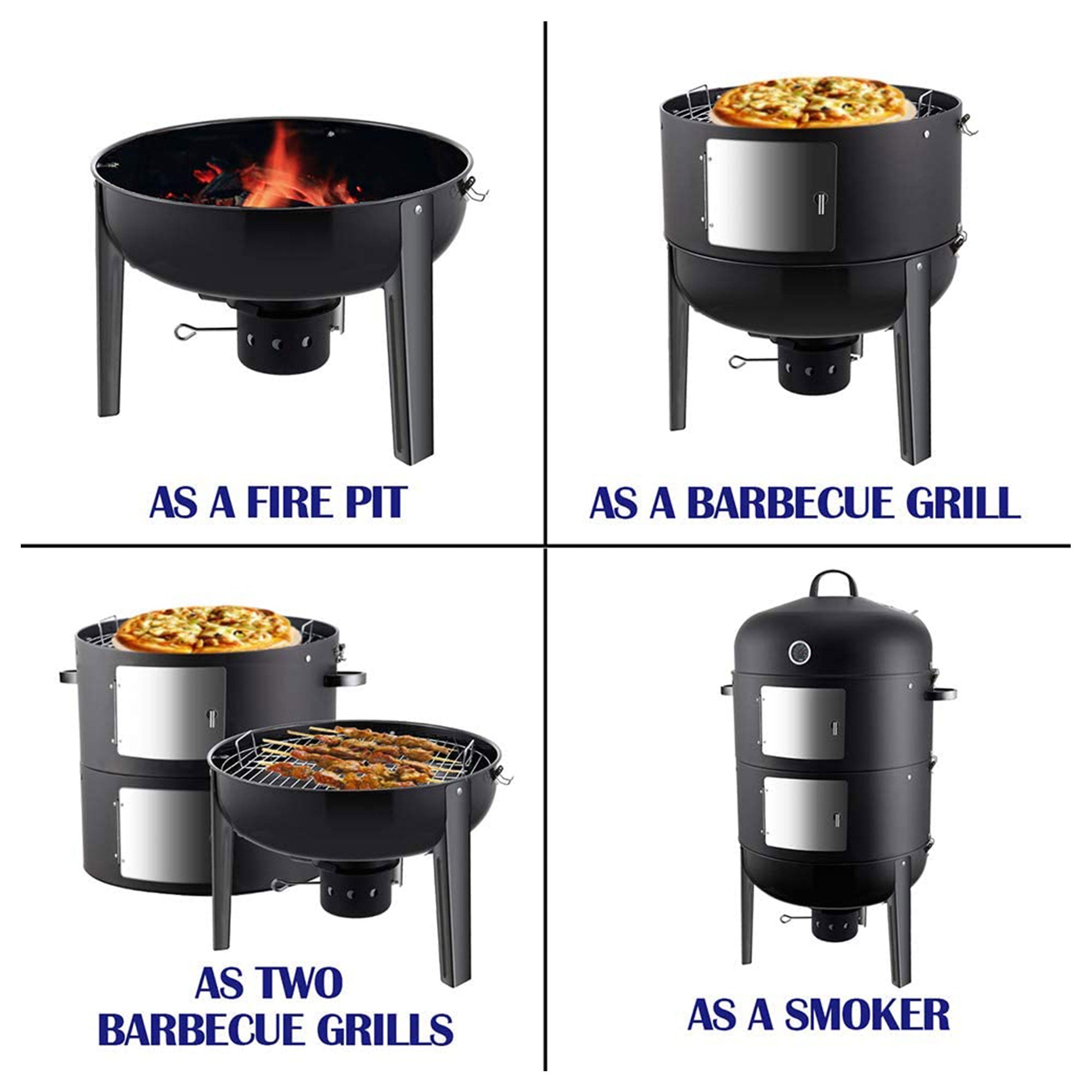 Realcool 20 Inch Vertical Heavy Duty Steel Charcoal Outdoor Smoker Grill (Used) - VMInnovations