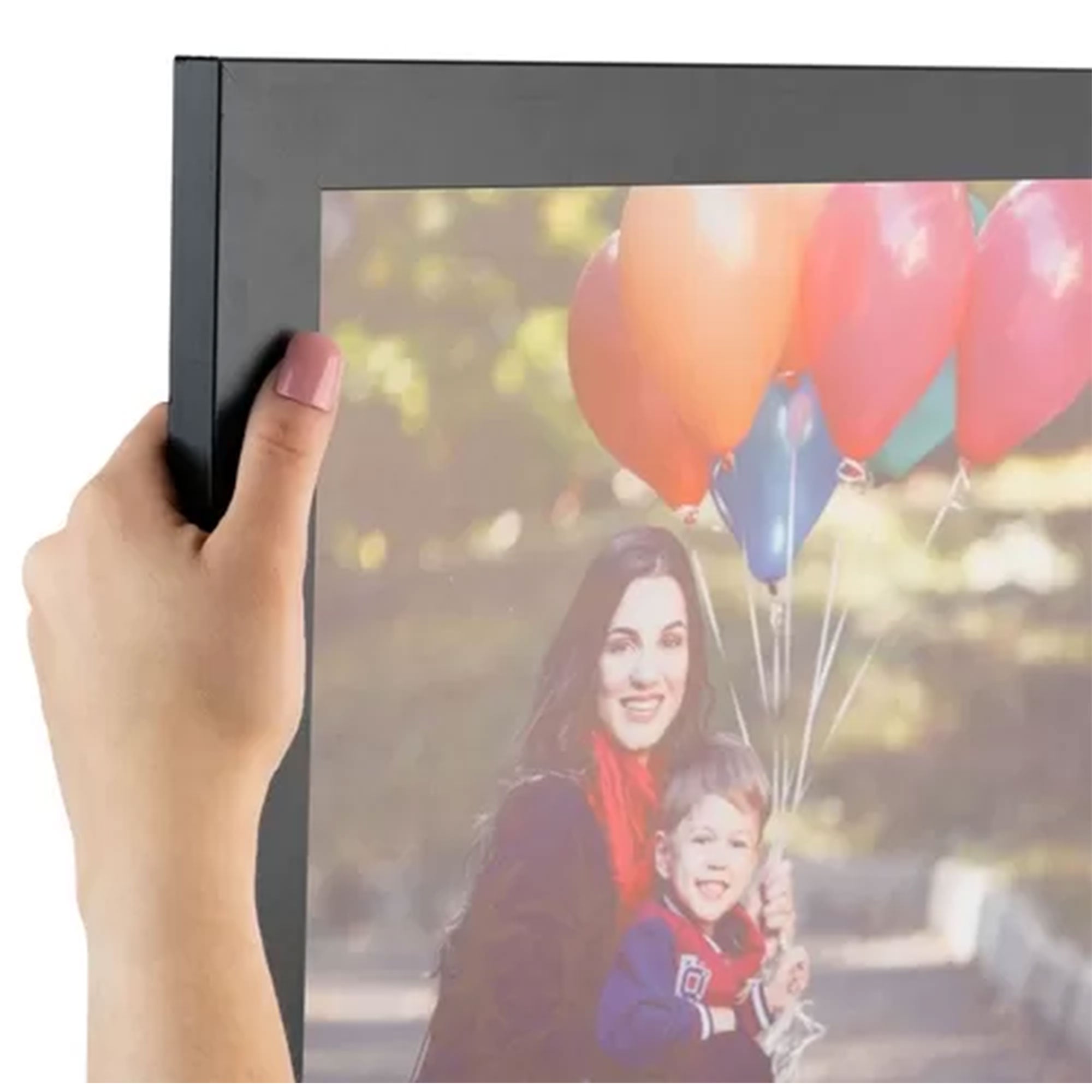 19x27 In Solid Wood Wall Hanging Picture Frame w/ Plexi Glass, Black (Open Box) - VMInnovations