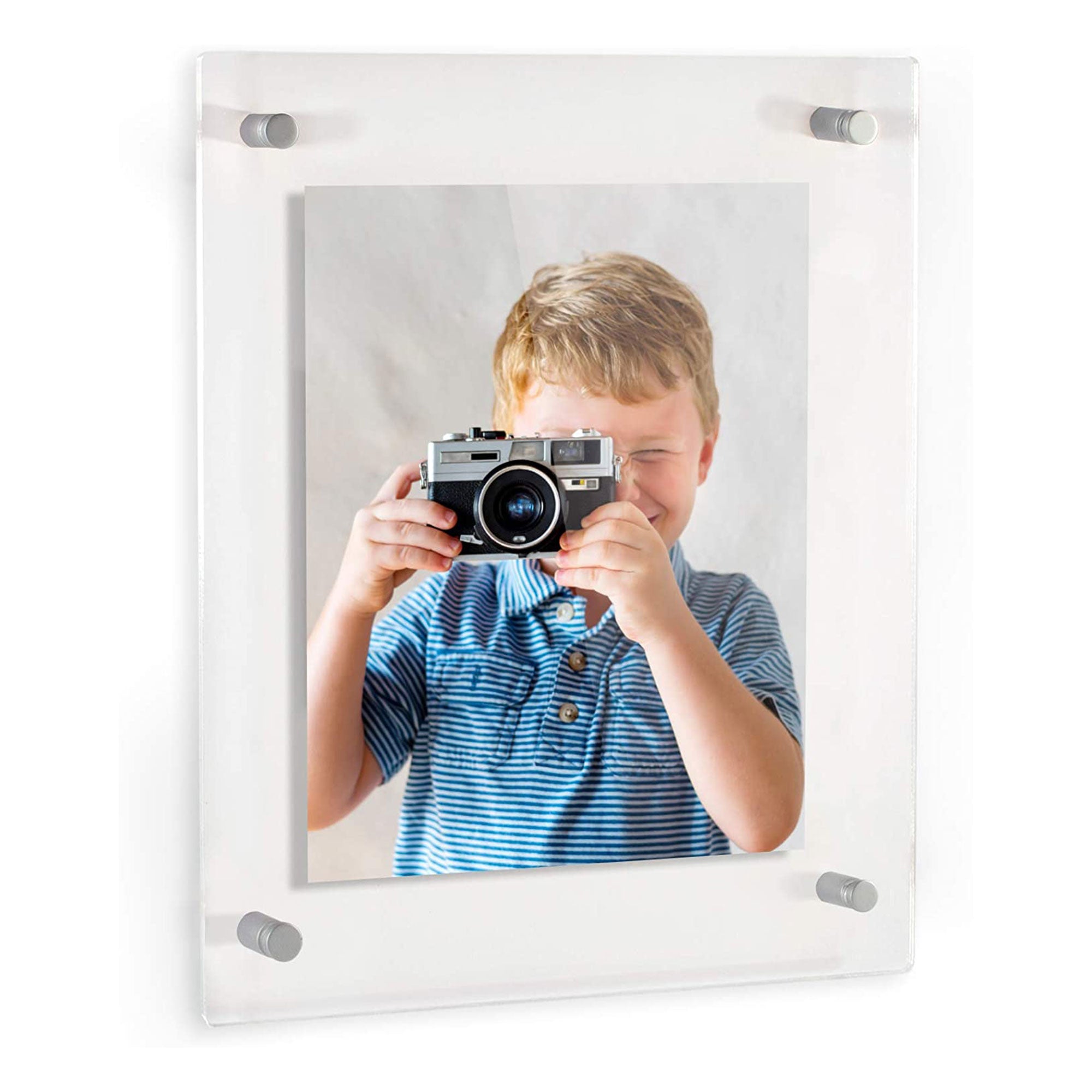 ArtToFrames 13 x 19 In Acrylic Picture Frame w/ Muted Chrome Wall Mount Hardware