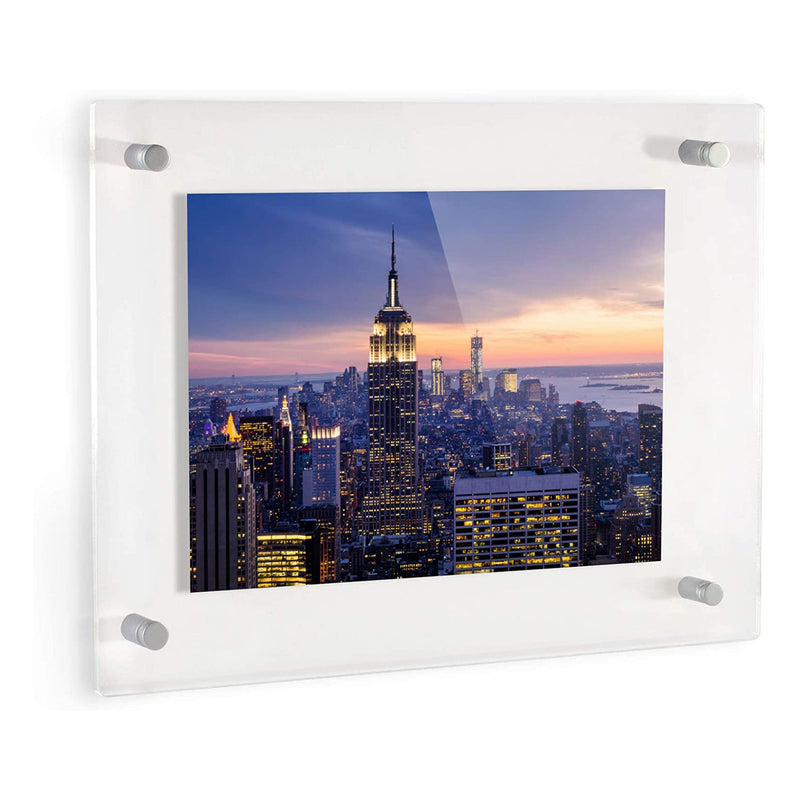 ArtToFrames 13 x 19 In Acrylic Picture Frame w/ Muted Chrome Wall Mount Hardware