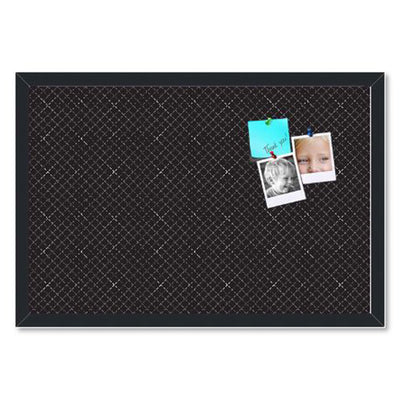 PinPix 30 x 20 Inch Decorative Bulletin Board, Diamond Pattern, Black (Open Box)