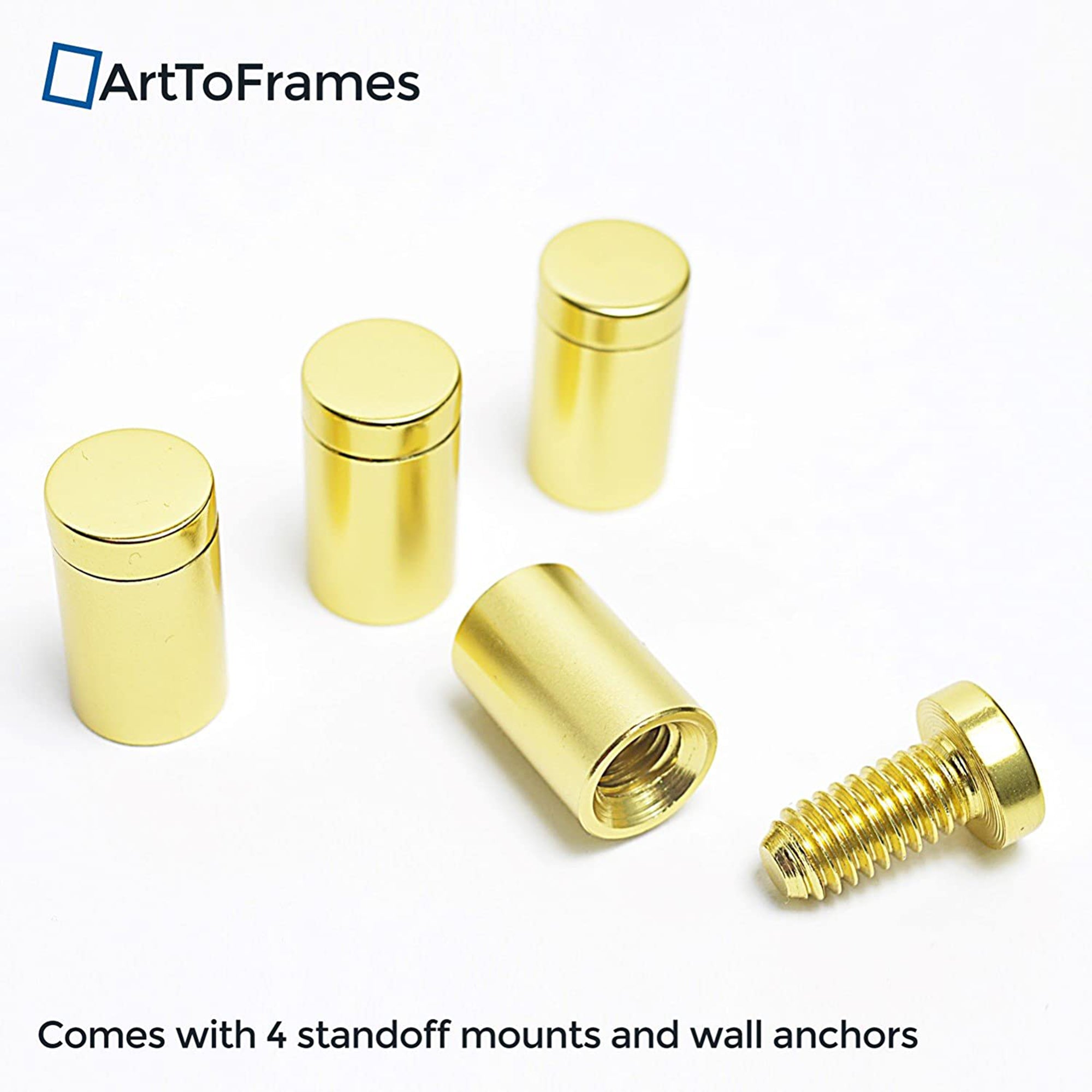 9 x 12 Inch Floating Acrylic Frame with Gold Wall Mount Hardware (Open Box)