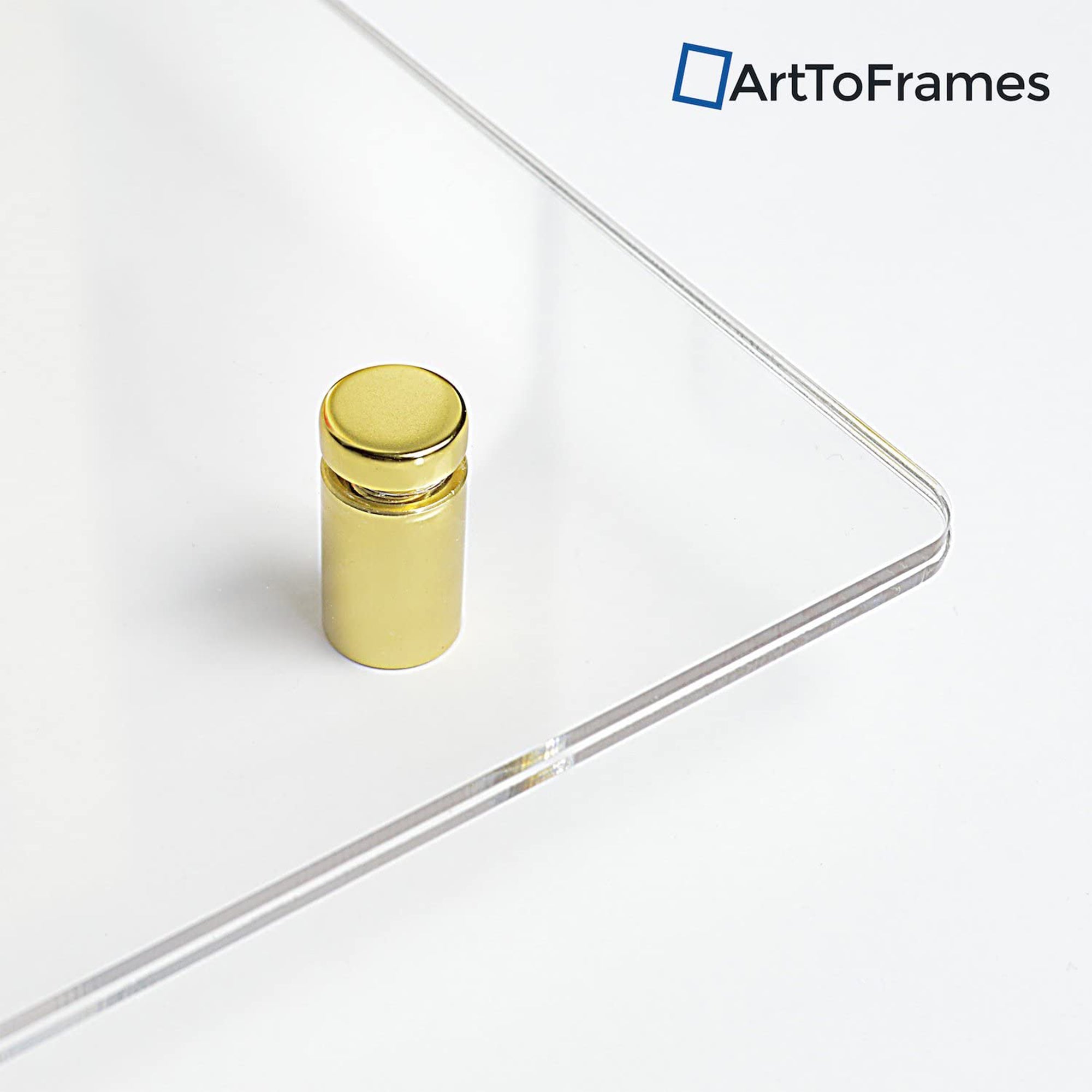 9 x 12 Inch Floating Acrylic Frame with Gold Wall Mount Hardware (Open Box)