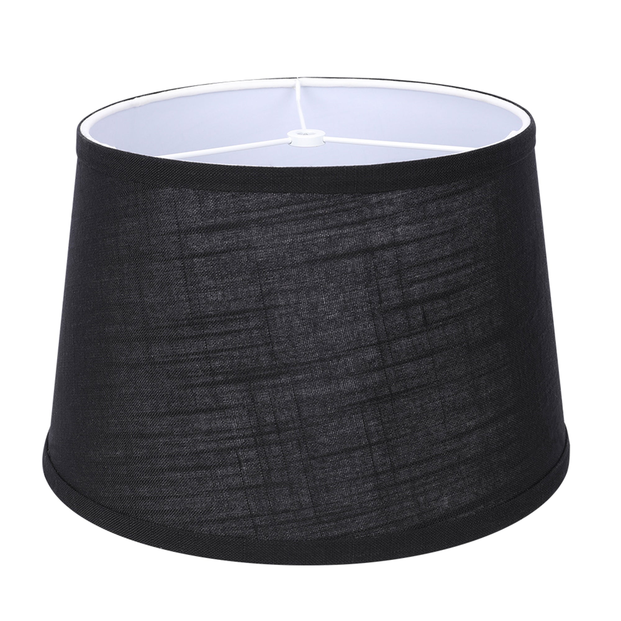 ALUCSET 10x12x8In Linen 2 Tone Drum Lamp Shade, Black & White (2 Pack) (Used)