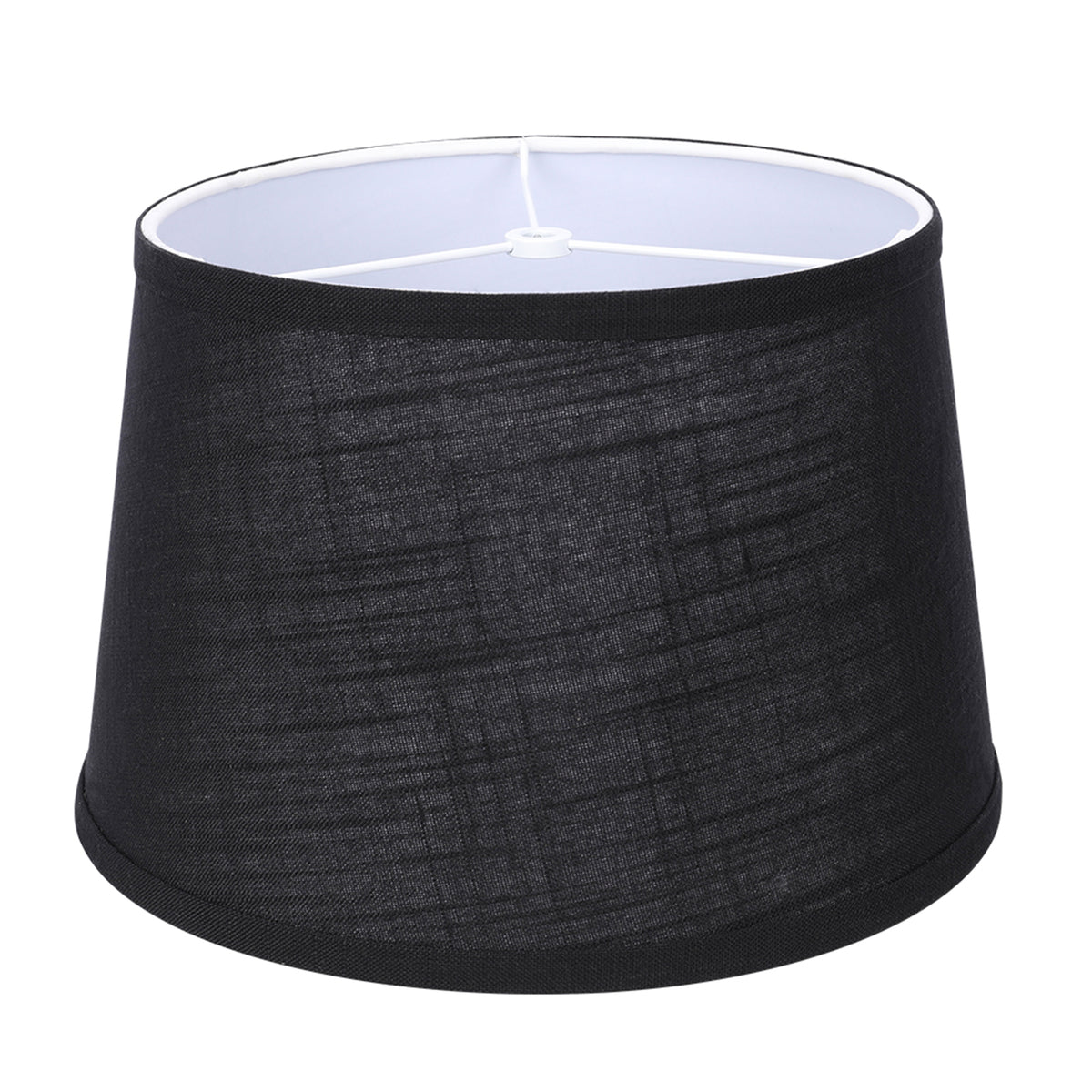 ALUCSET 10x12x8In Linen 2 Tone Drum Lamp Shade, Black & White (2 Pack) (Used)