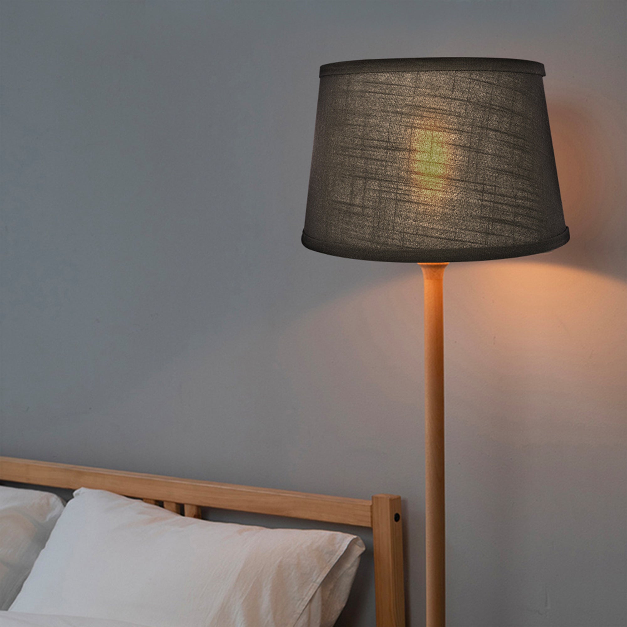 ALUCSET 10x12x8In Linen 2 Tone Drum Lamp Shade, Black & White (2 Pack) (Used)