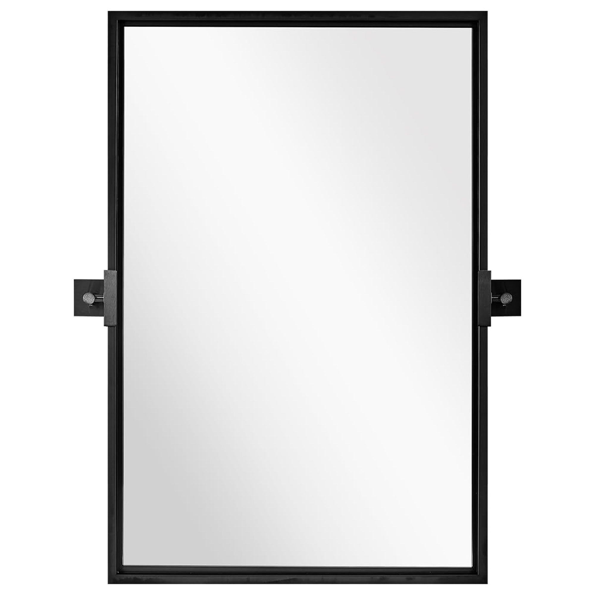 Moon Mirror 24 x 36 Inch Pivoted Wall Mounted Vanity Mirror, Black (Used) - VMInnovations