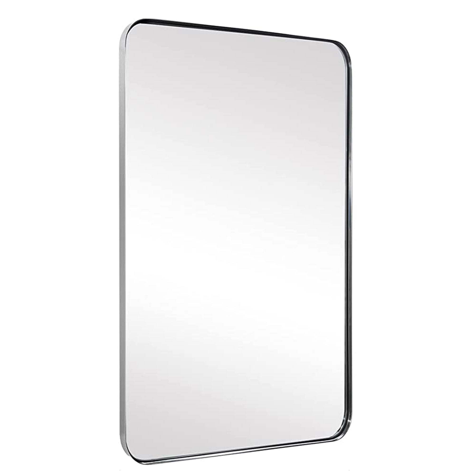 ANDY STAR Modern 20 x 28 Inch Hanging Vanity Mirror, Brushed Nickel (Open Box) - VMInnovations