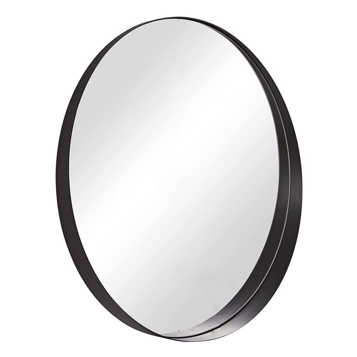 ANDY STAR 30" Circle Mirror 3 In Deep w/ Stainless Steel Metal Frame,Black(Used) - VMInnovations