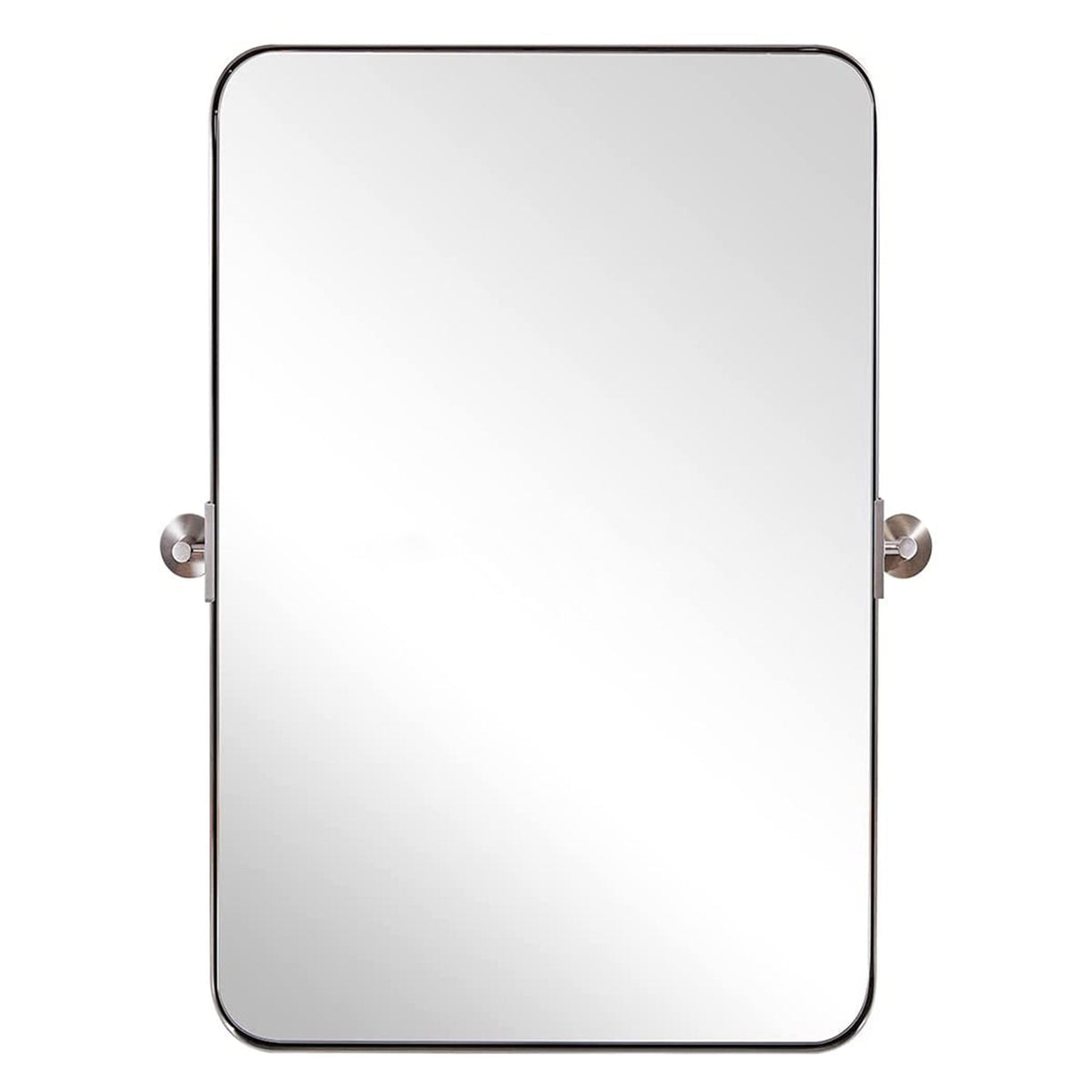 ANDY STAR Modern 22x34" Wall Hanging Bathroom Mirror, Brushed Nickel (Used) - VMInnovations