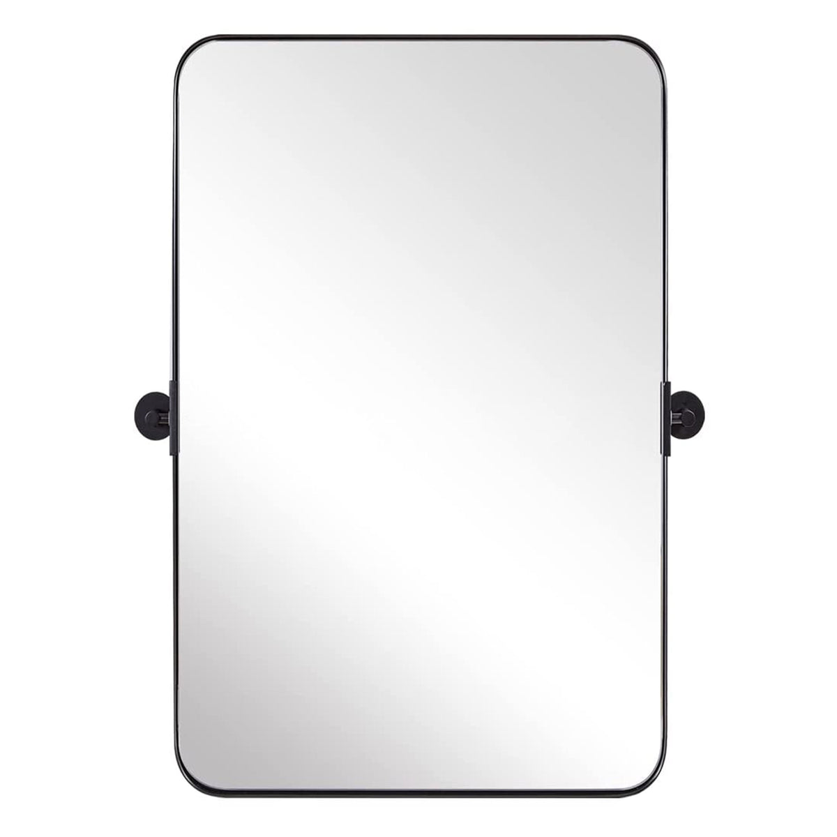 22 x 34 In Rectangular Wall Mounted Vanity Mirror, Matte Black (Used) - VMInnovations
