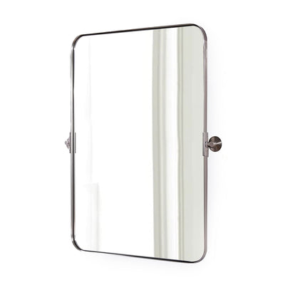 ANDY STAR 22 x 34 Inch Rectangular Tilting Modern Vanity Mirror, Brushed Nickel