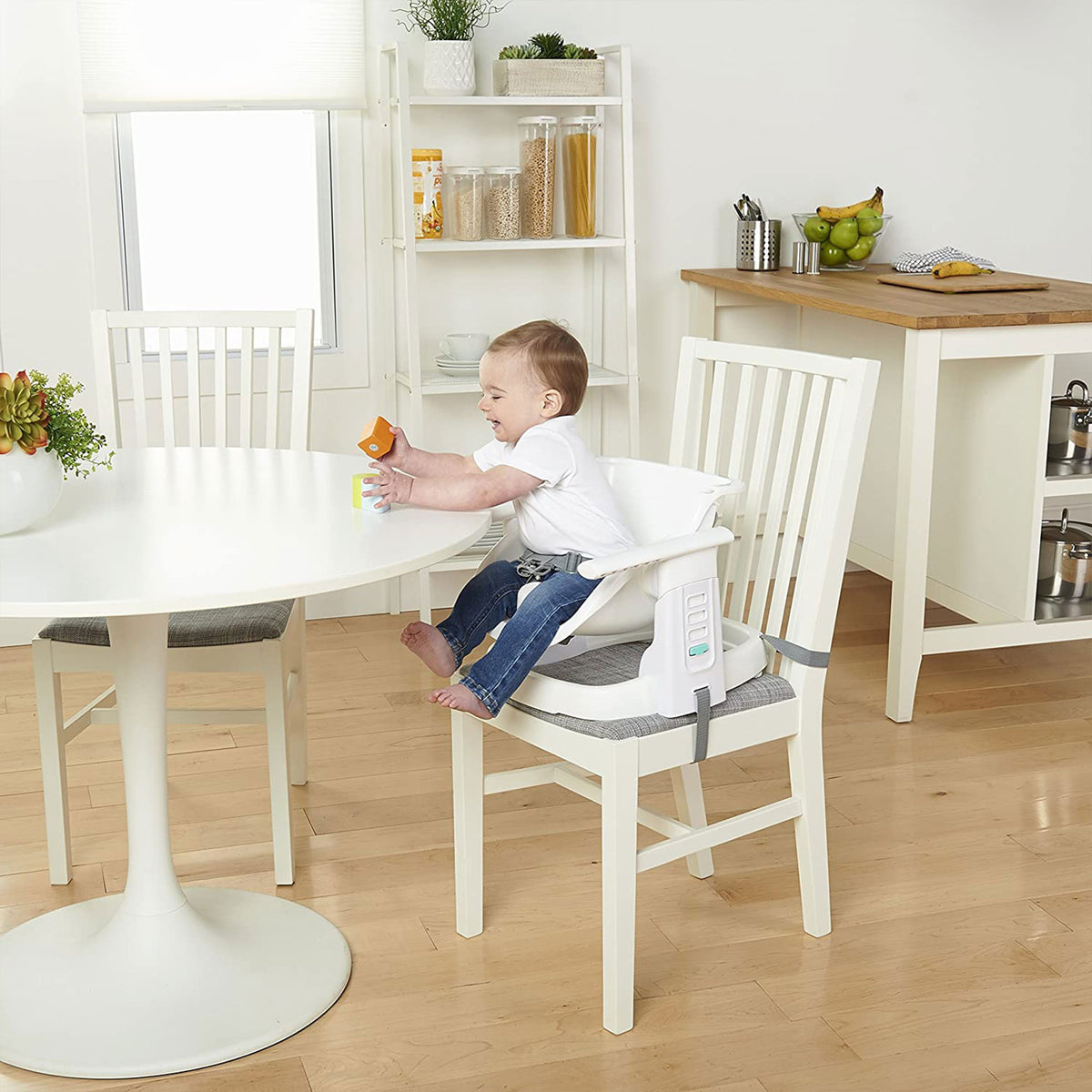 Ingenuity Portable SmartClean ChairMate High Chair for 6 Month Old, Peacock Blue - VMInnovations