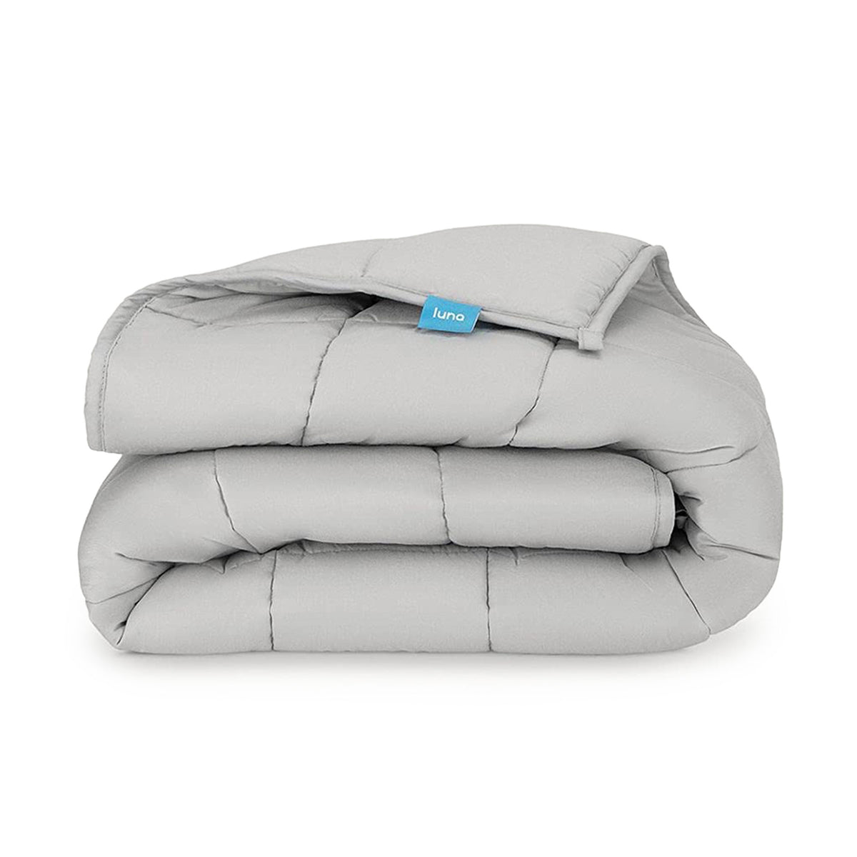 Luna Adult Breathable Cotton Weighted Blanket, 80x60In 15lbs, Light Gray, Queen