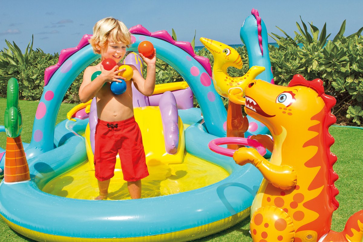 Intex 11' x 7.5' x 44" Play Center Kiddie Pool & 120V Electric Air Pump