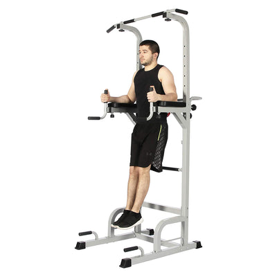 Everyday Essentials Power Tower with Push-Up, Pull-Up, and Workout Dip Station