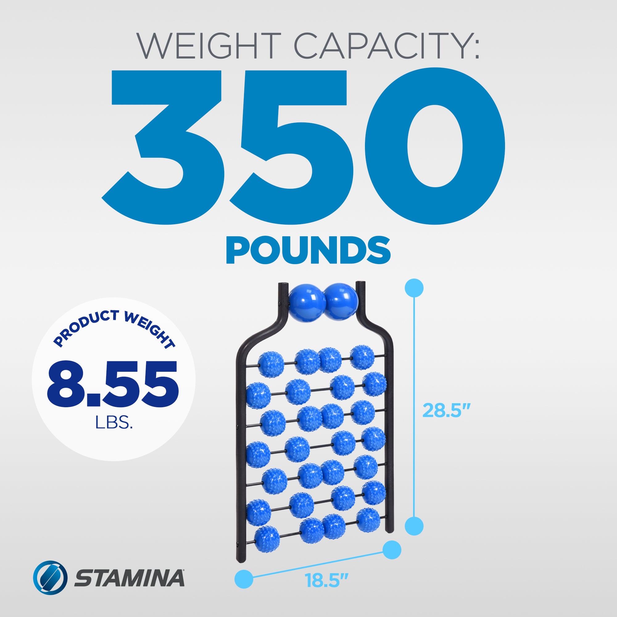 Stamina Backtrac Massager and Spine Stretcher for Back Pain, Black and Blue - VMInnovations