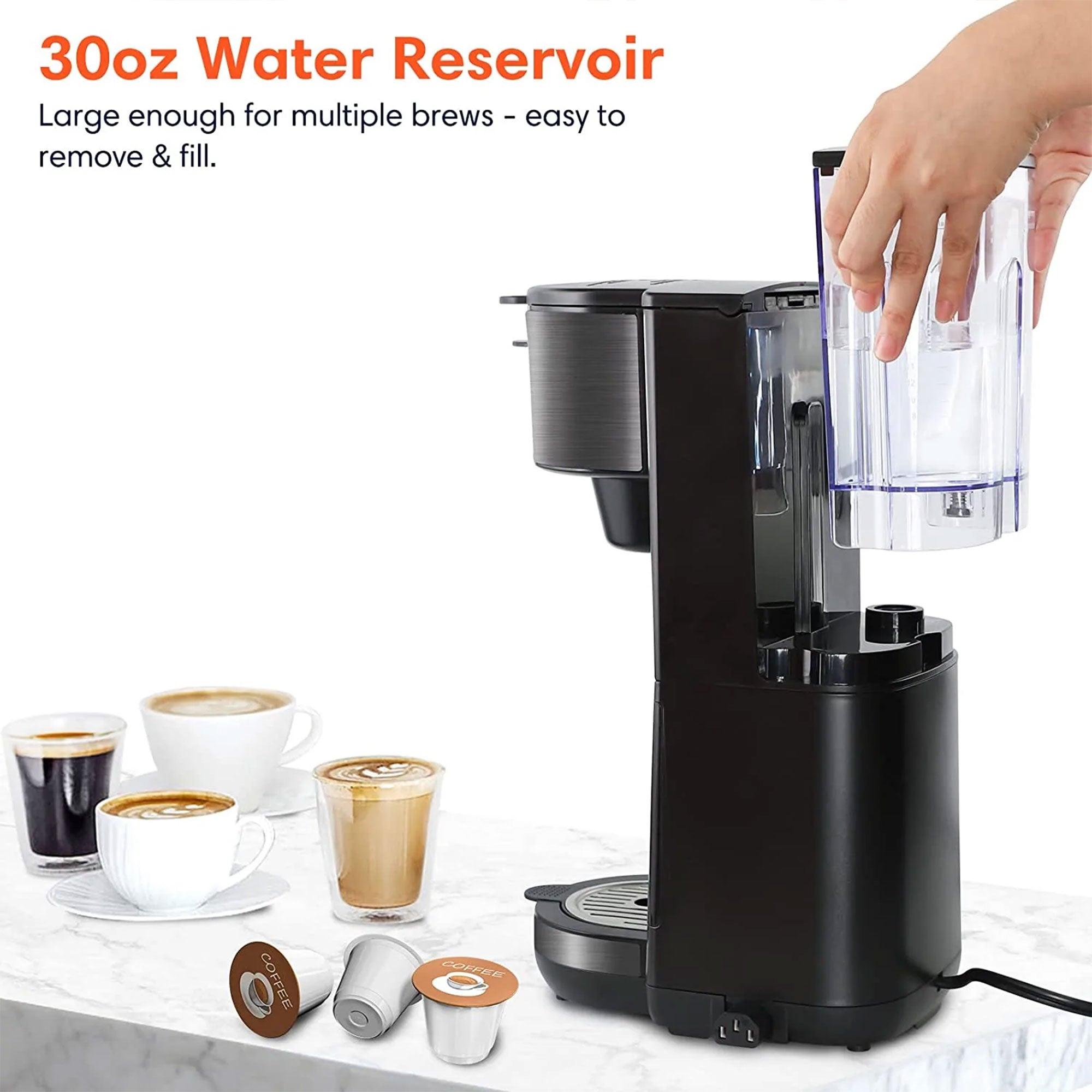 Sincreative Single Coffee Maker Cappuccino Machine w/ Milk Frother (Open Box) - VMInnovations