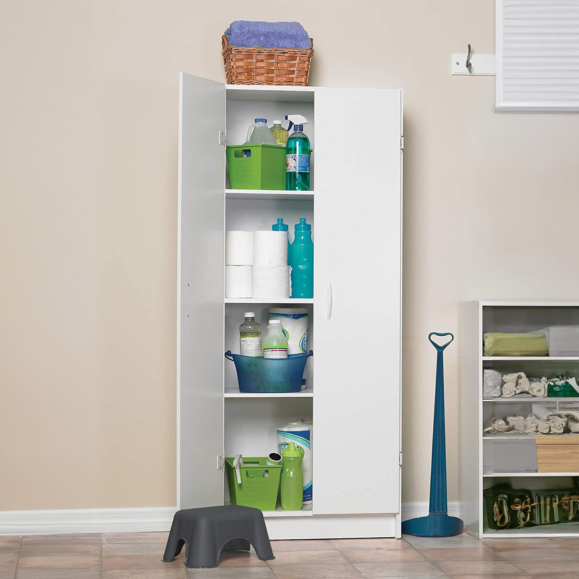 ClosetMaid 12.5 x 24 x 59.5 Inch Adjustable 4 Shelf Pantry Cabinet (Open Box)