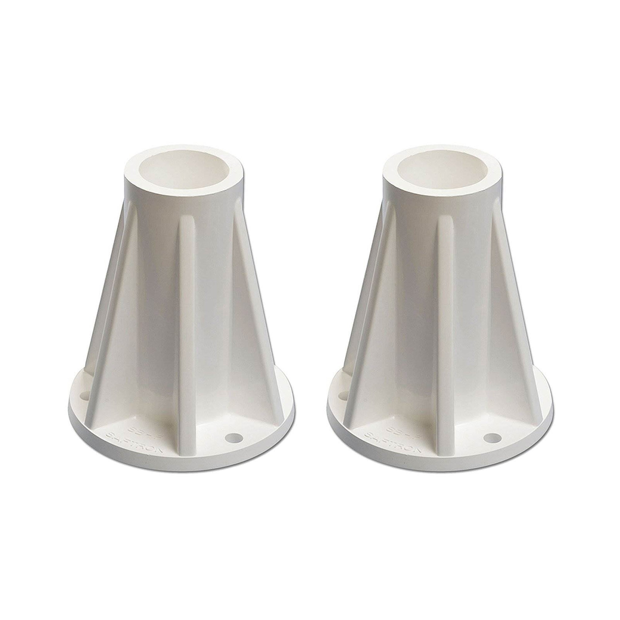 Saftron 3 Step Inground Pool Ladder & 6 In Ladder Surface Mounting Base, 2 Pack - VMInnovations