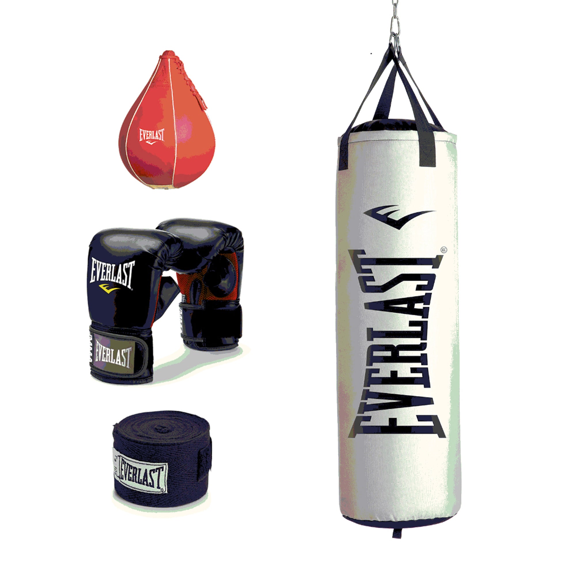 Everlast Speedbag Stand & Nevatear Boxing Kit w/ Gloves, Hand Wraps, & Speed Bag