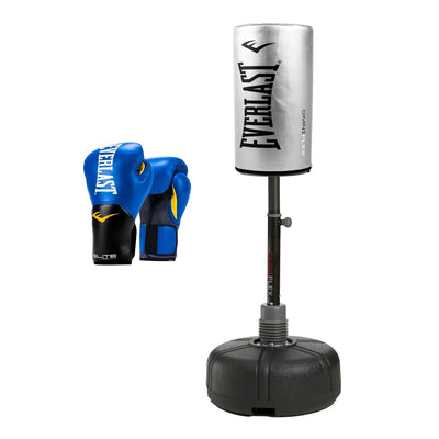 Everlast OmniFlex Adjustable Punching Bag + Elite Training Boxing Gloves Size 12
