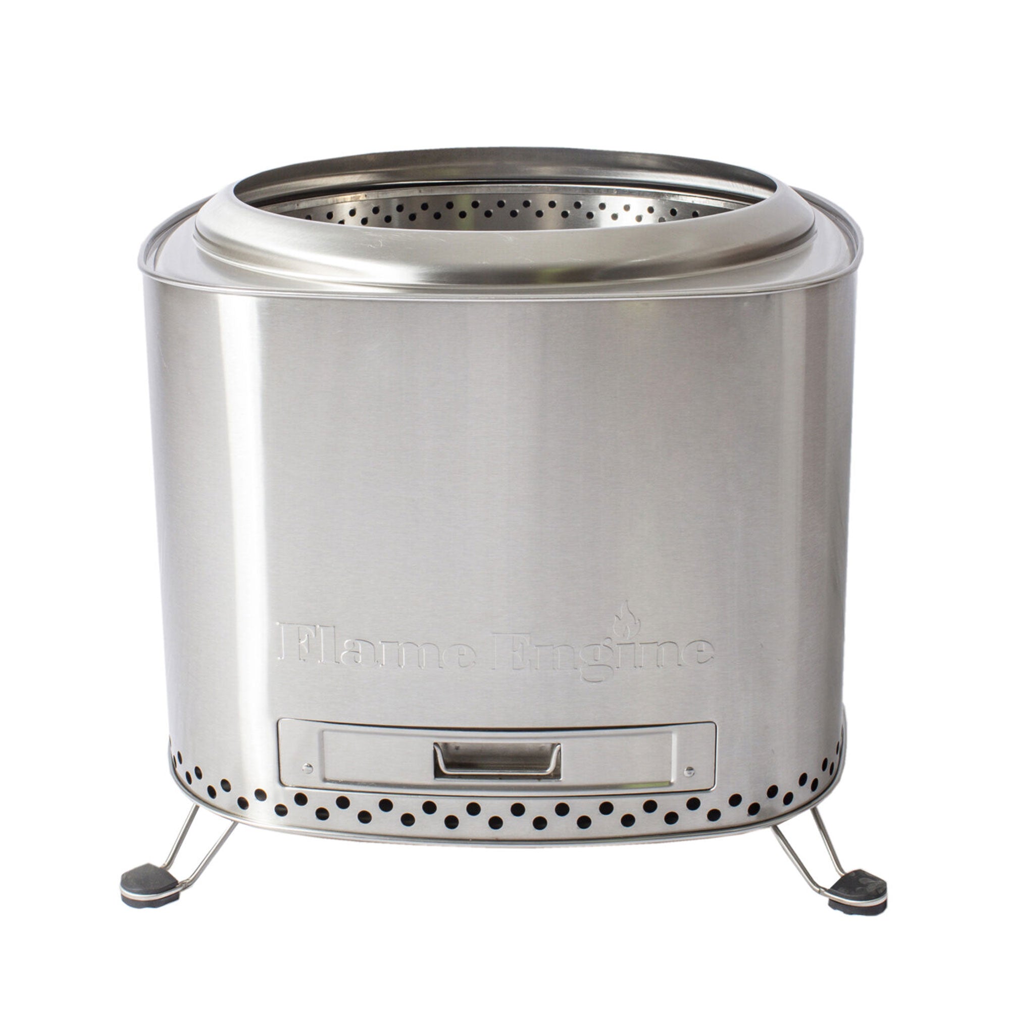 Flame Engine 19 Inch Square Smokeless Fire Pit w/Carry Bag, 304 Stainless Steel - VMInnovations