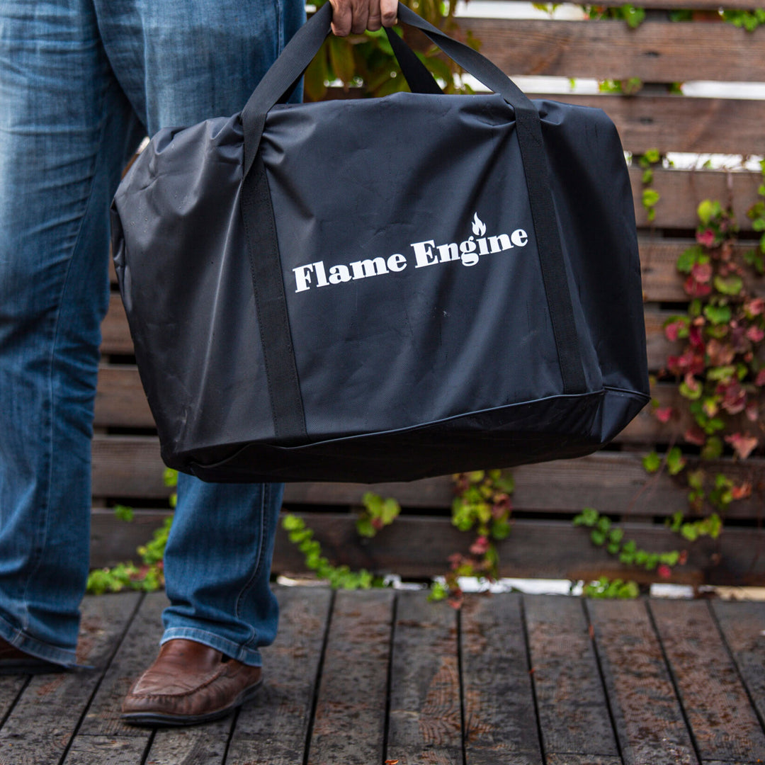 Flame Engine 19 Inch Square Smokeless Fire Pit w/Carry Bag, 304 Stainless Steel - VMInnovations