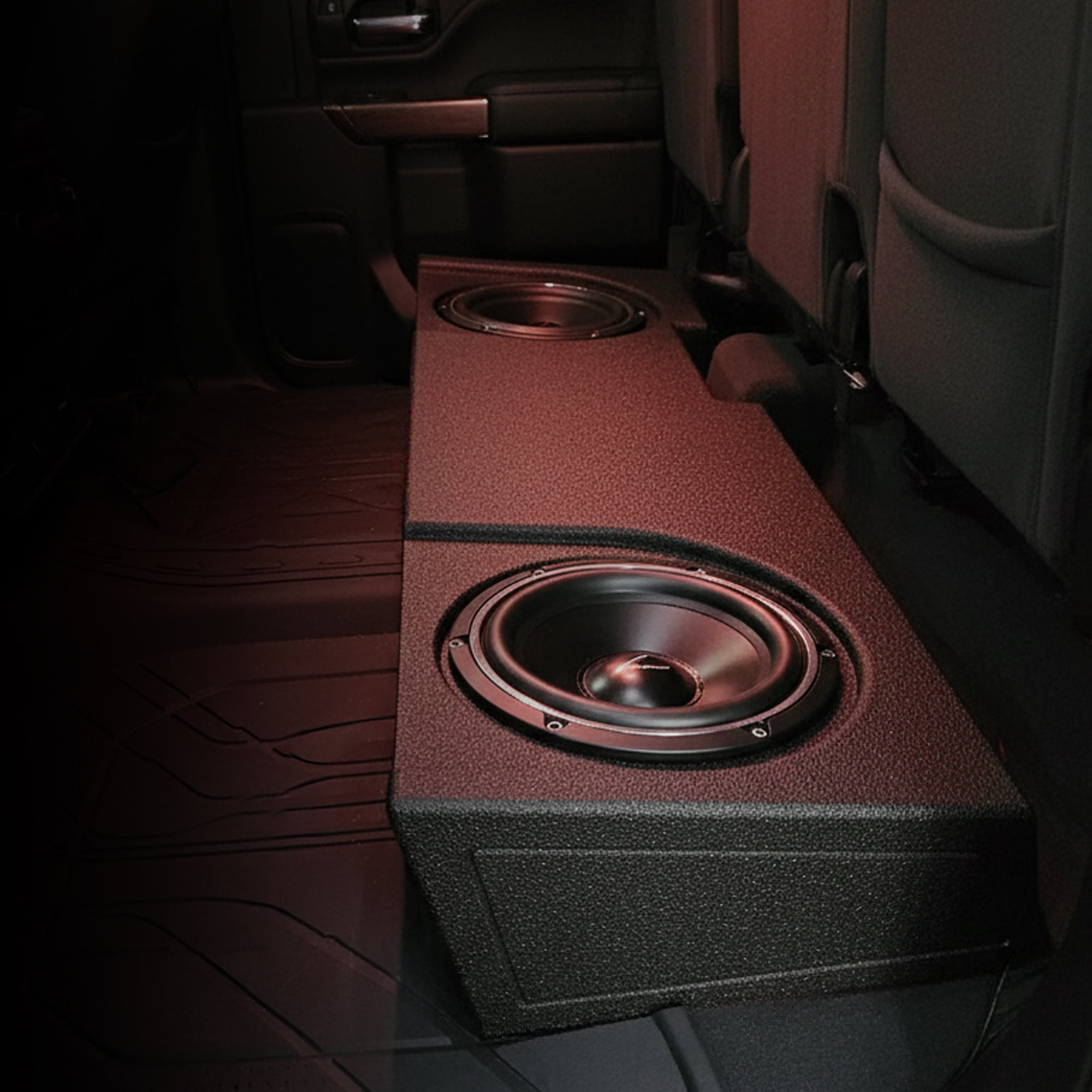 QPower Underseat Upfire 2 Hole 12" Port Subwoofer for GMC/Chevy 2019 (Open Box)