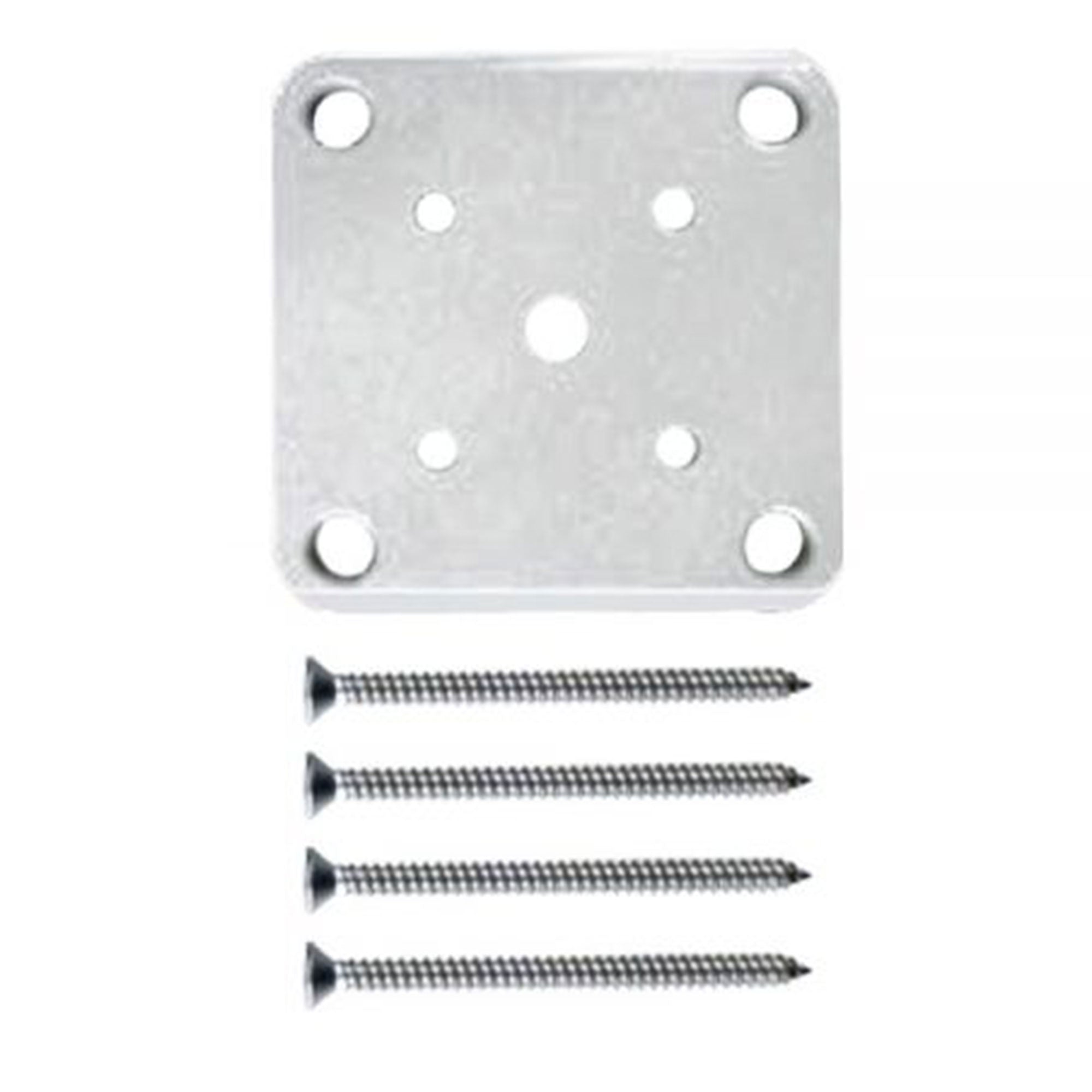 Stratco 8 x 6' Slat Fence System, White, with Base Plate Kit w/ 4 Screws, White
