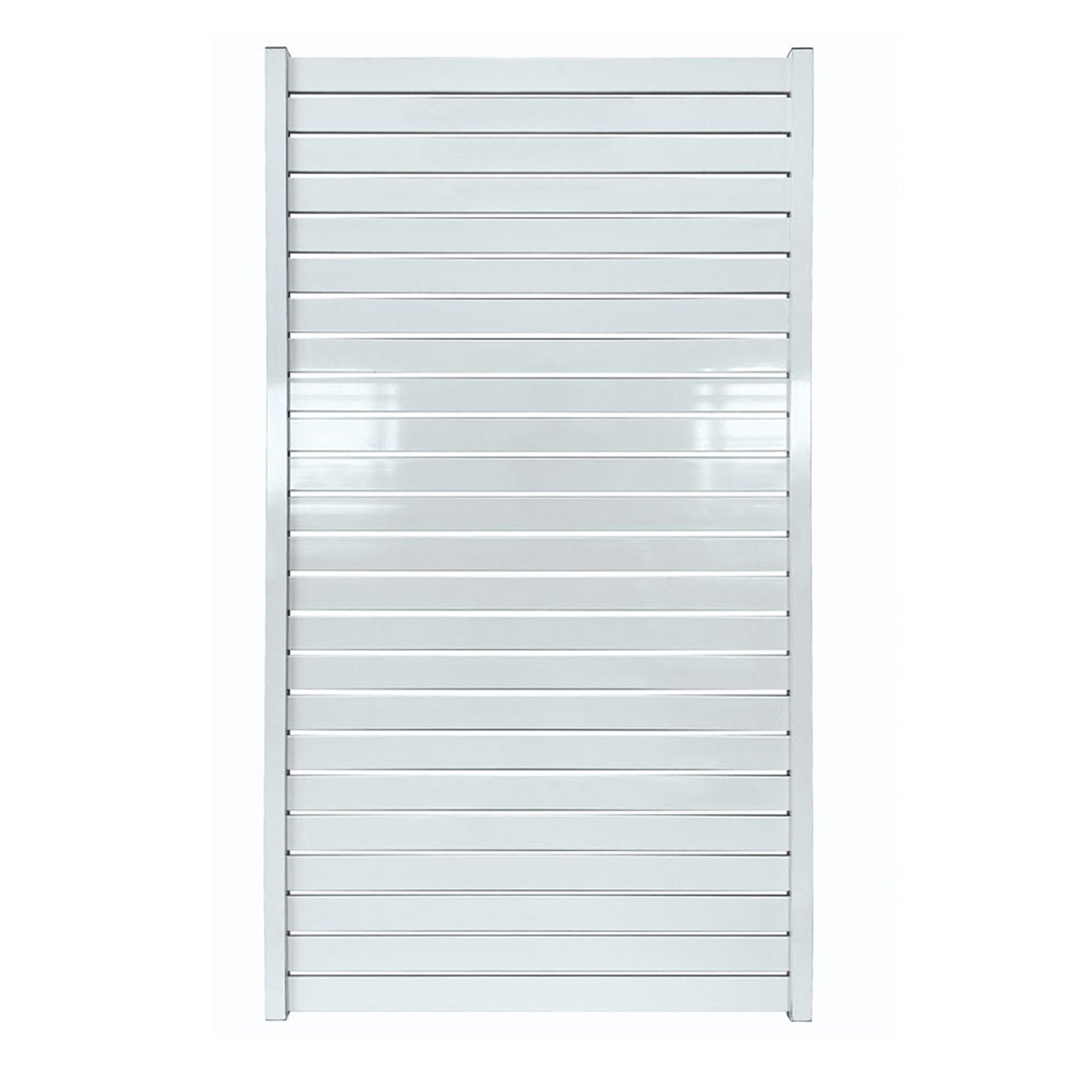 Stratco 8 x 6' Slat Fence System, White, with 71 x 39" Slat Gate Fencing, White
