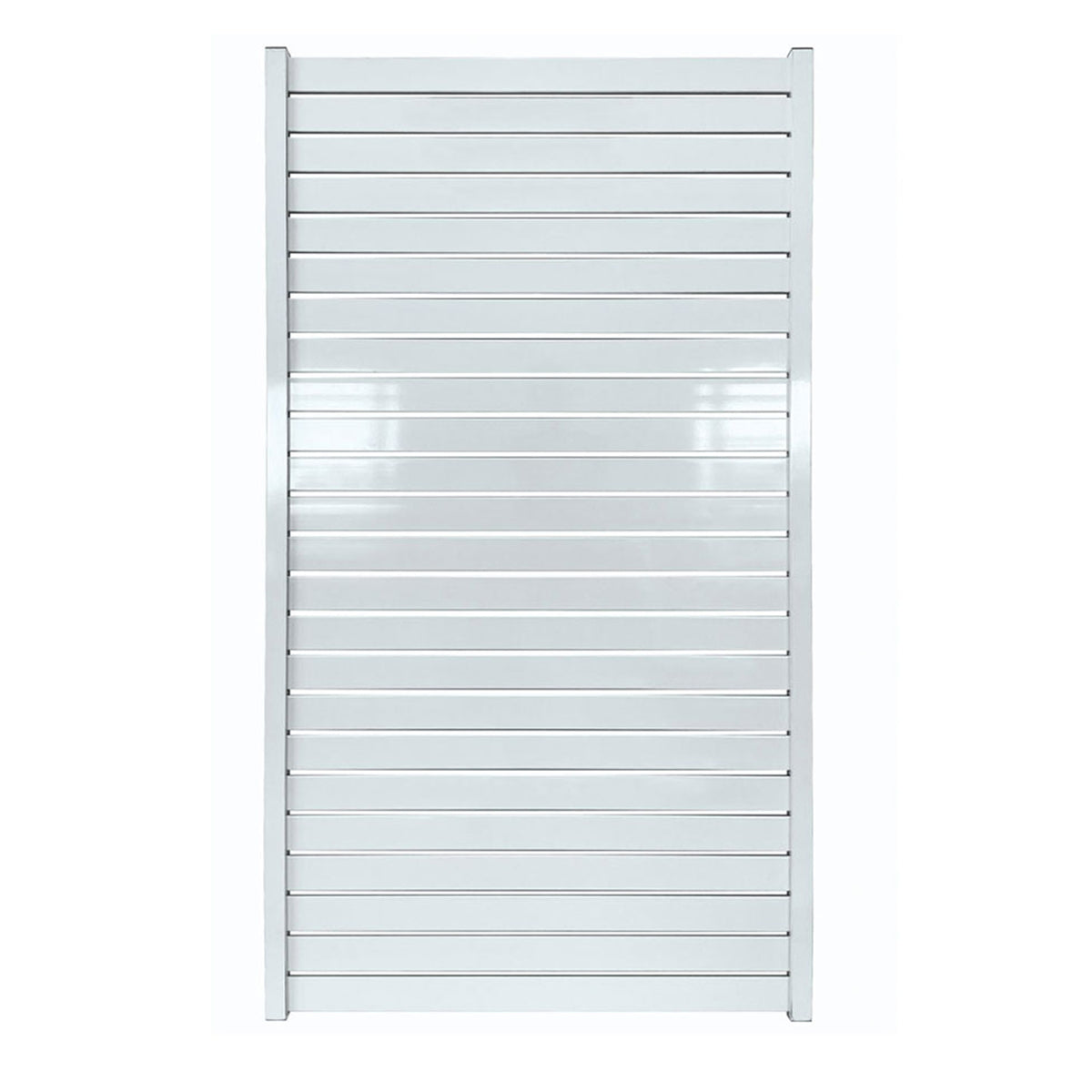 Stratco 8 x 6' Slat Fence System, White, with 71 x 39" Slat Gate Fencing, White