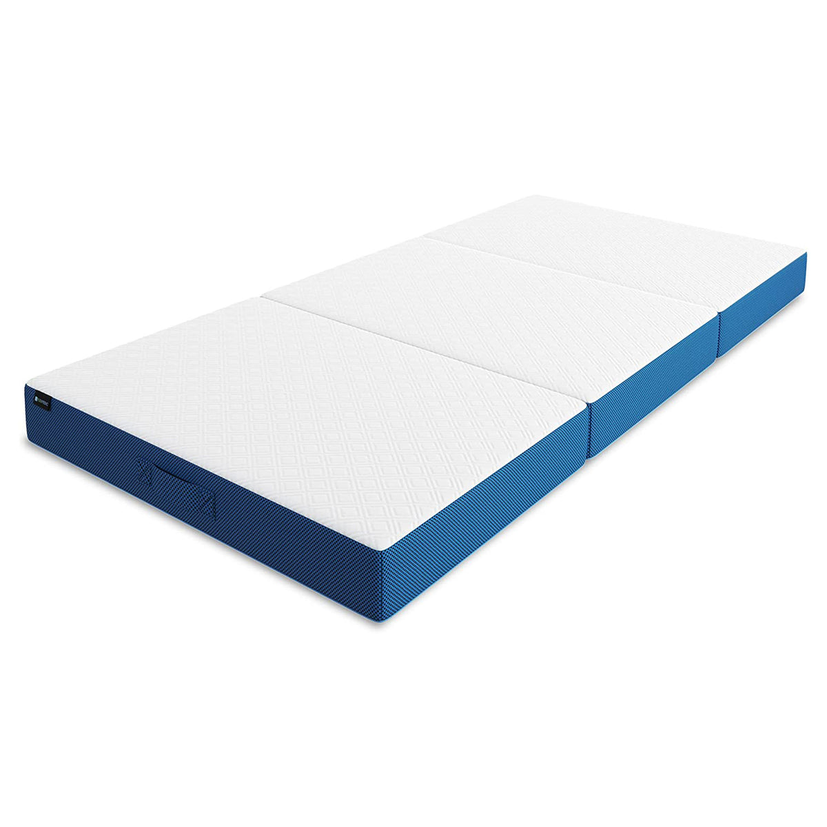 FlexPedic Detachable Tri-Folding Memory Foam Mattress Topper, Queen 4 Inch, Blue