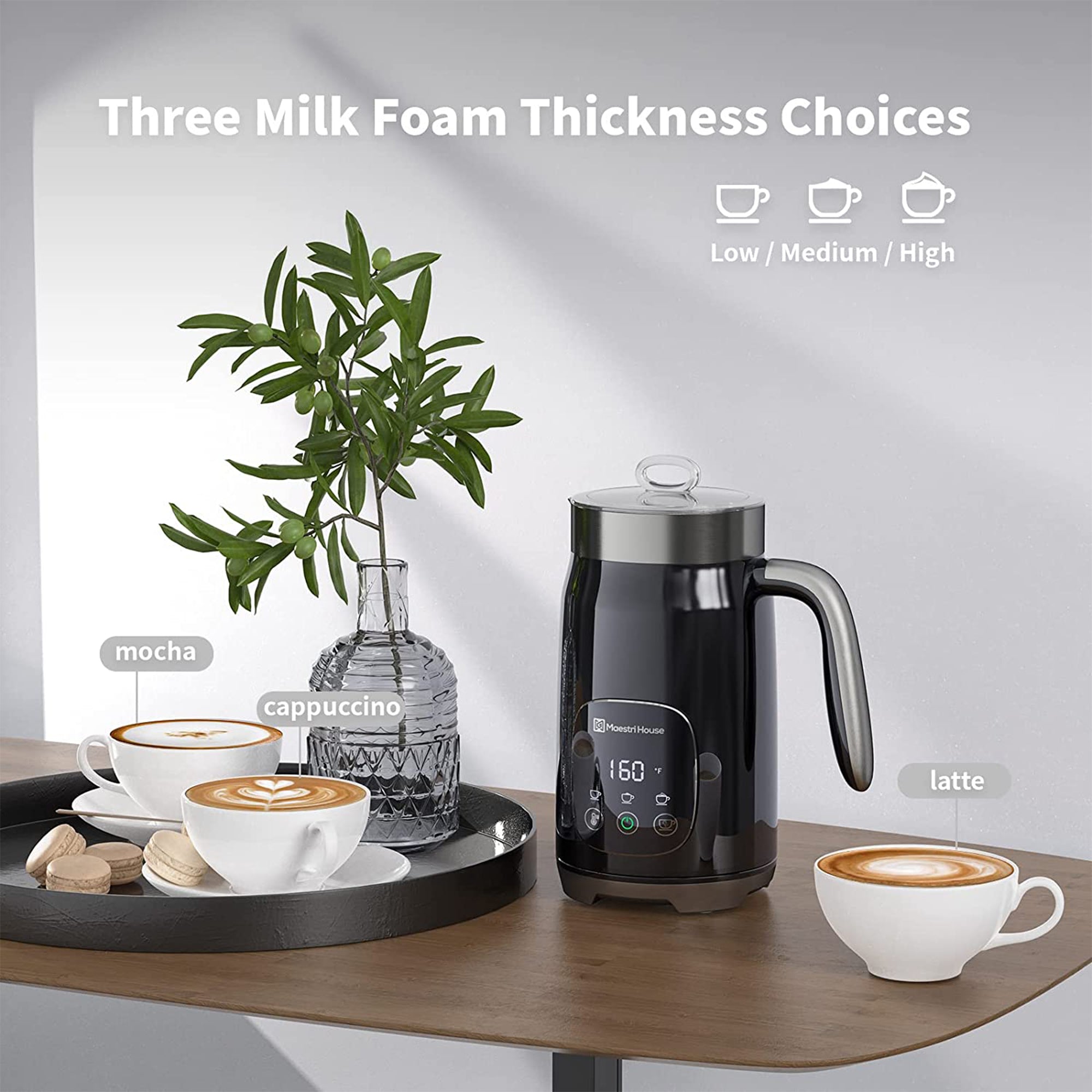 Maestri House Lrg Capacity Smart Adjustable Integrated Milk Frother , Blk(Used) - VMInnovations
