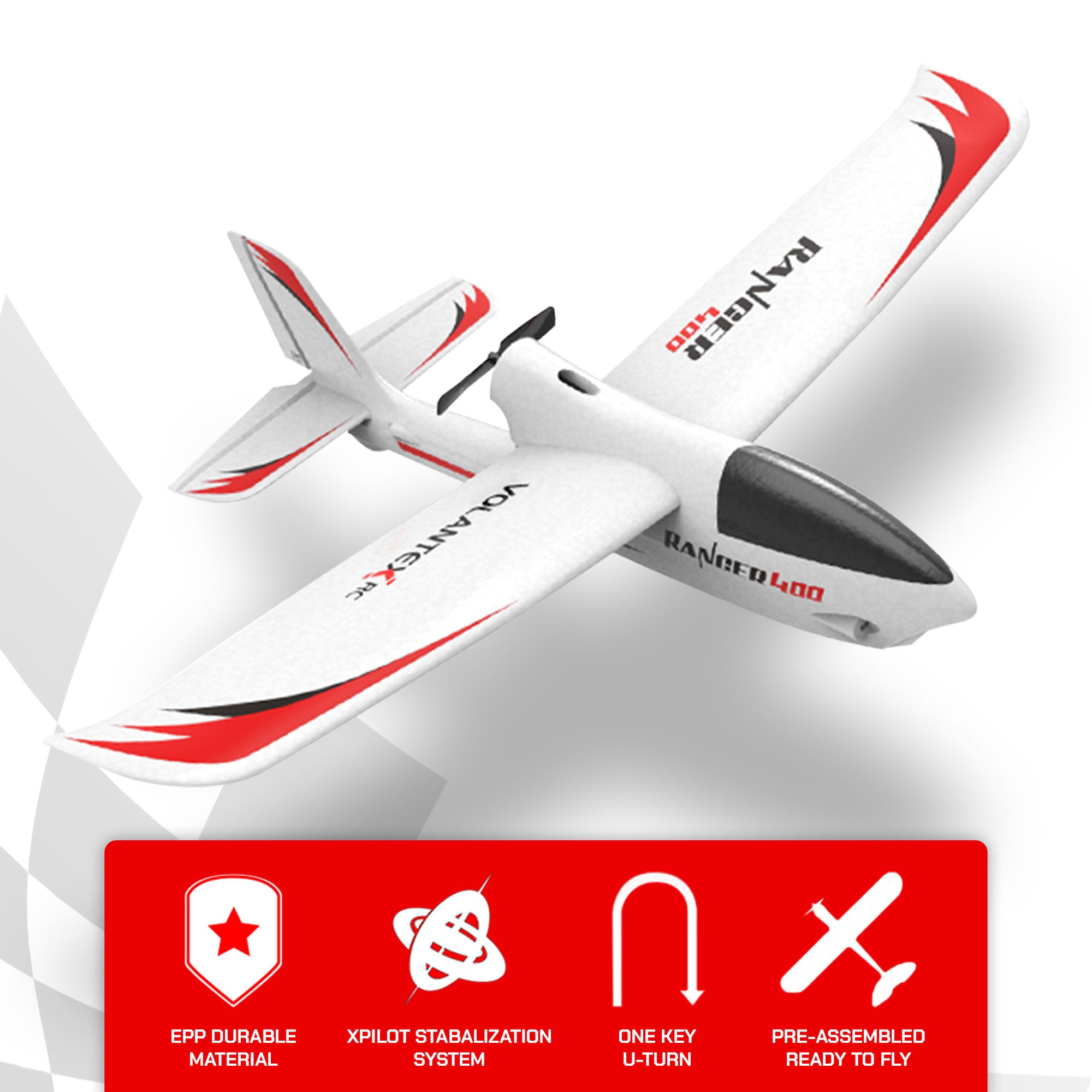 VOLANTEXRC Ranger 400 Key Turn Remote Control Airplane w/Xpilot Stabilizer(Used) - VMInnovations