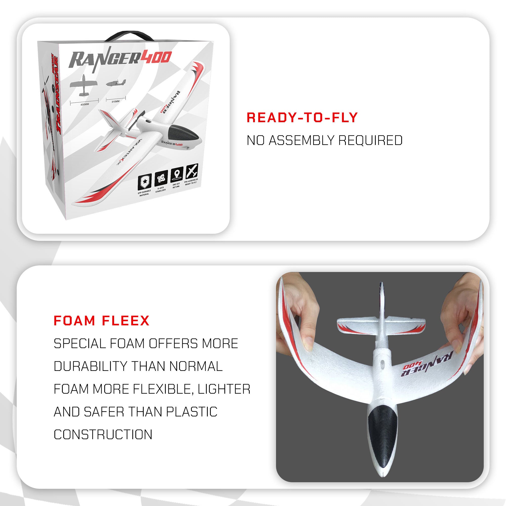 VOLANTEXRC Ranger 400 Key Turn Remote Control Airplane w/Xpilot Stabilizer(Used) - VMInnovations