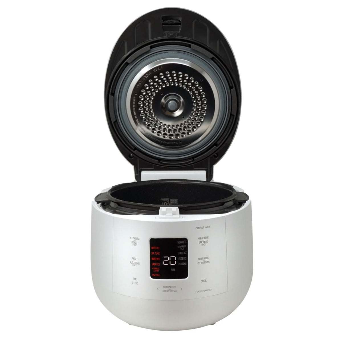 CUCKOO 10 Cup HP Twin Pressure Rice Cooker/Warmer with Nonstick Inner Pot, White