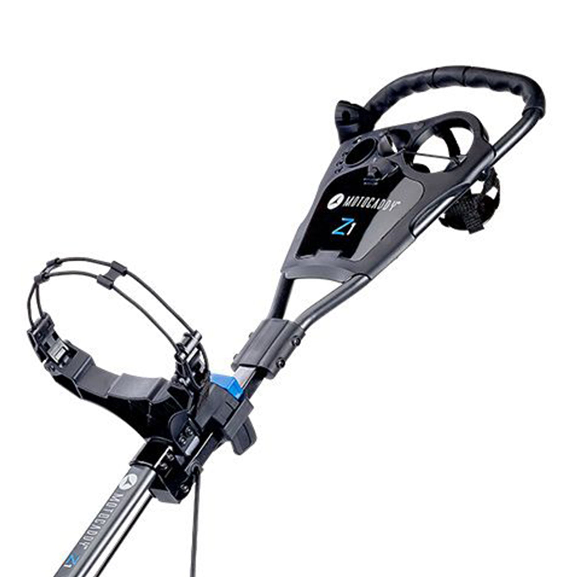 Motocaddy Z1 Foldable Lightweight Easy-Run 3 Wheel Golf Caddy Push Cart, Blue