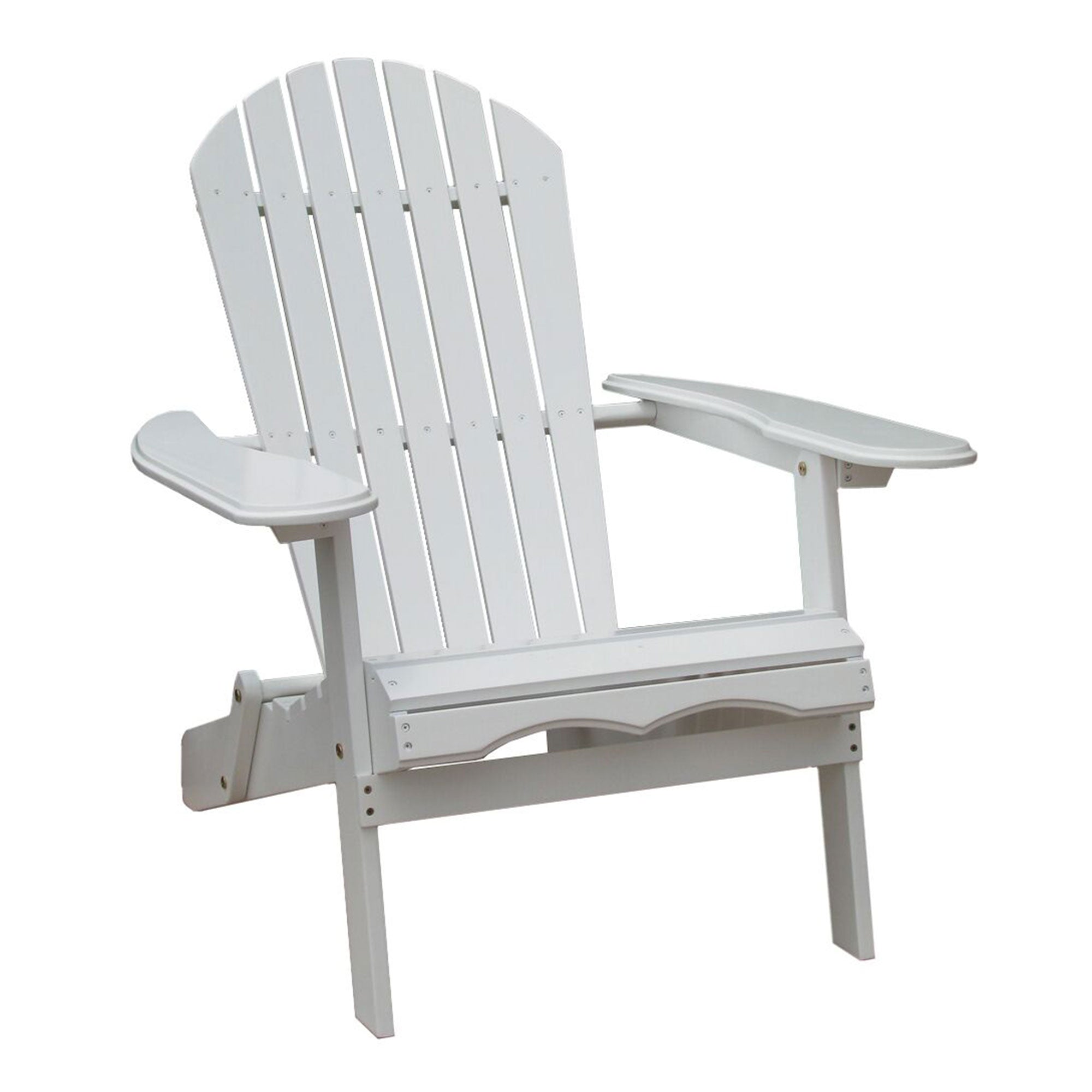 Northbeam Outdoor Portable Foldable Wooden Deck Chair (2 Pack) with Table, White