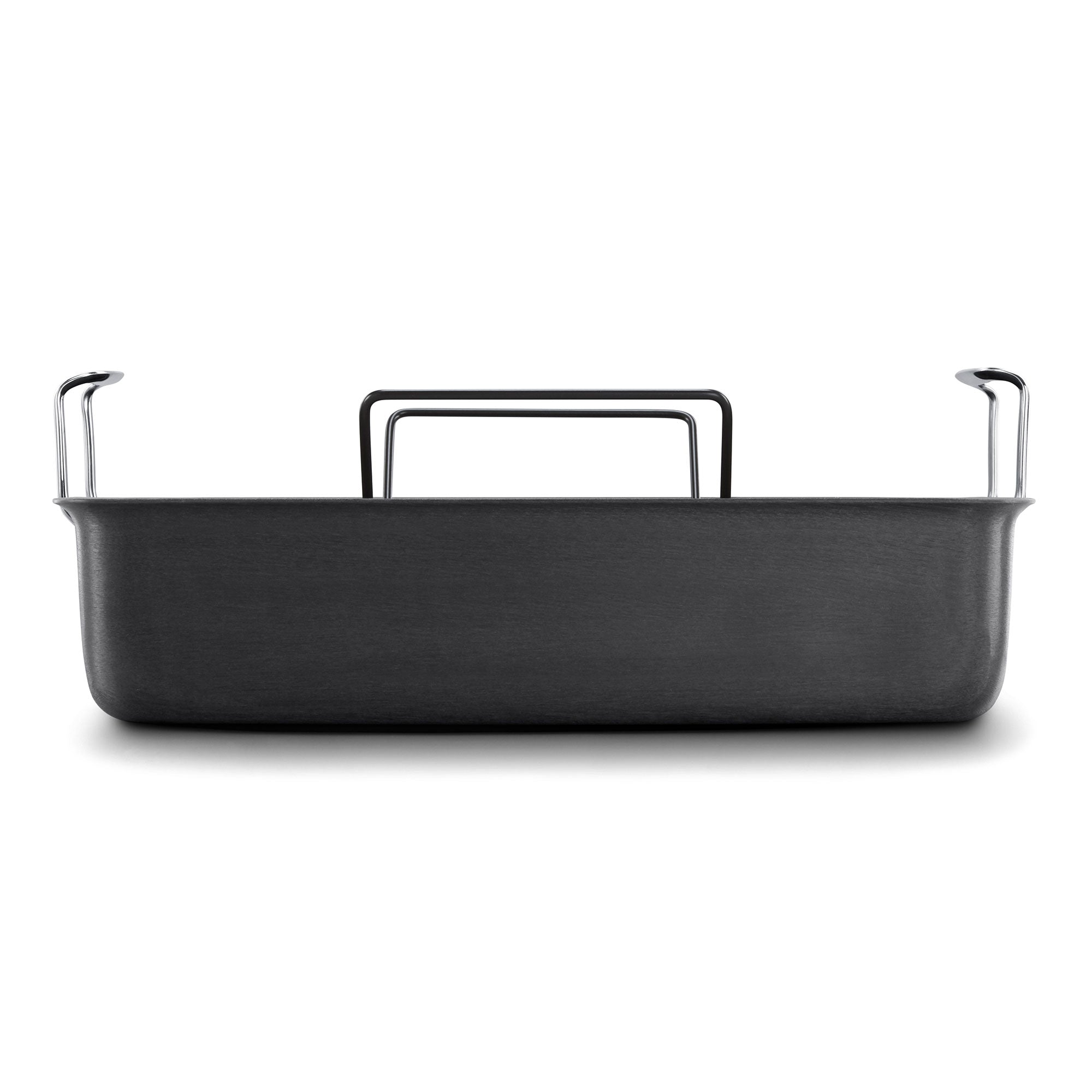 Calphalon 16 Inch Medium Gauge Contemporary Nonstick Roaster Pan w/ Rack, Black