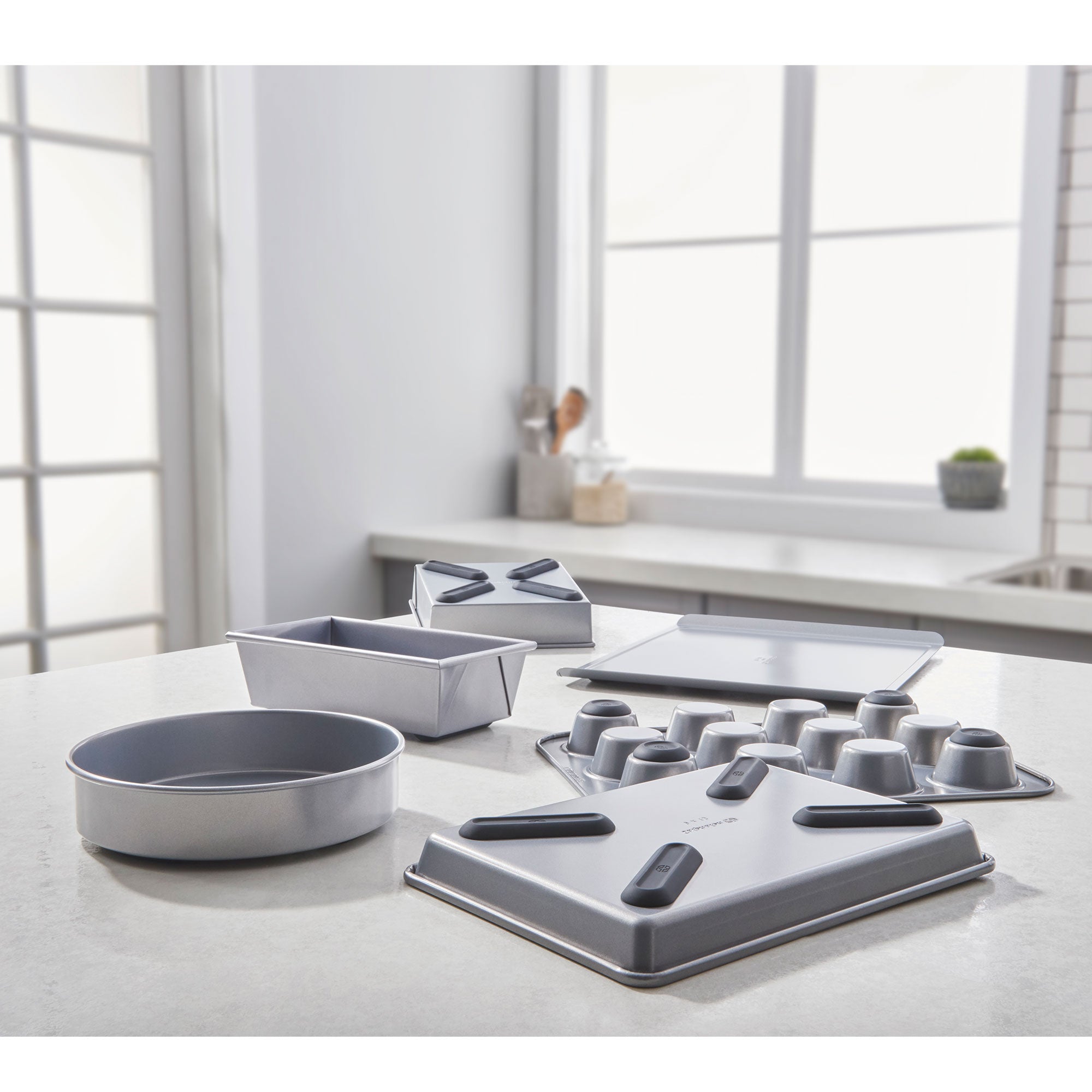 Calphalon 6 Piece Nonstick All Purpose Bakeware Set with Cookie Sheets, Silver - VMInnovations