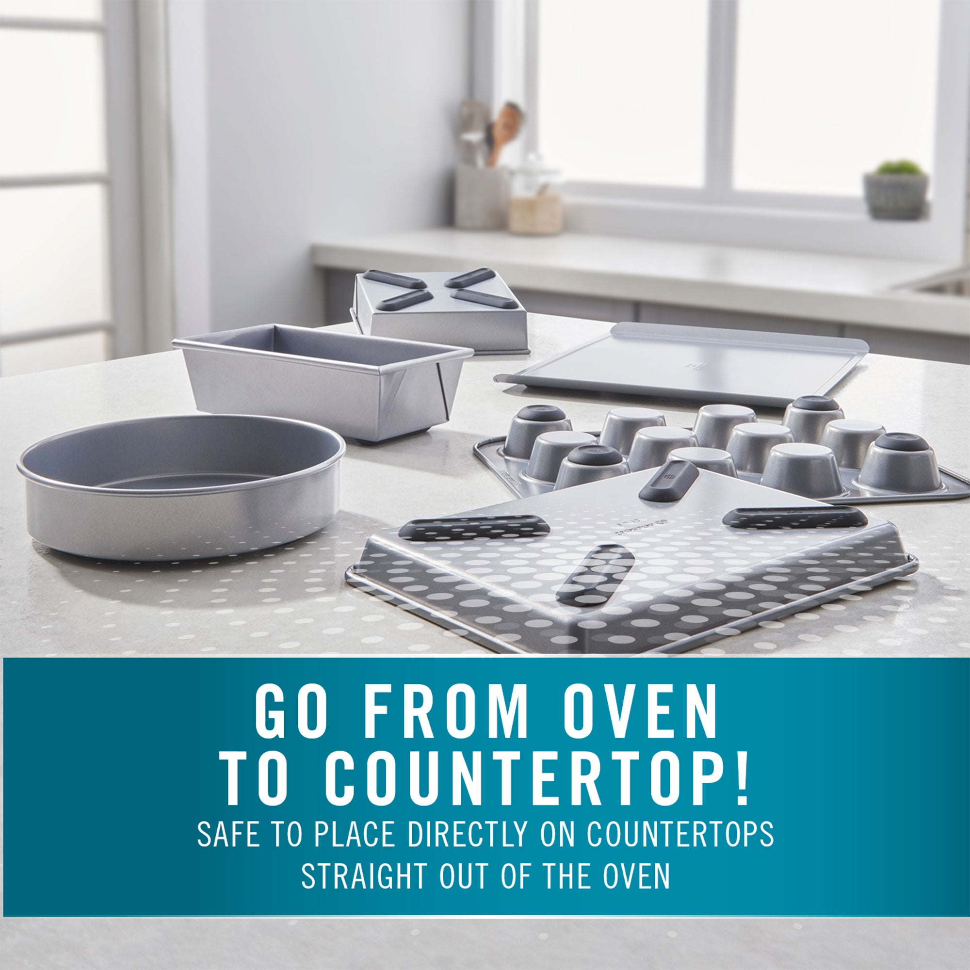 Calphalon 6 Piece Nonstick All Purpose Bakeware Set with Cookie Sheets, Silver - VMInnovations