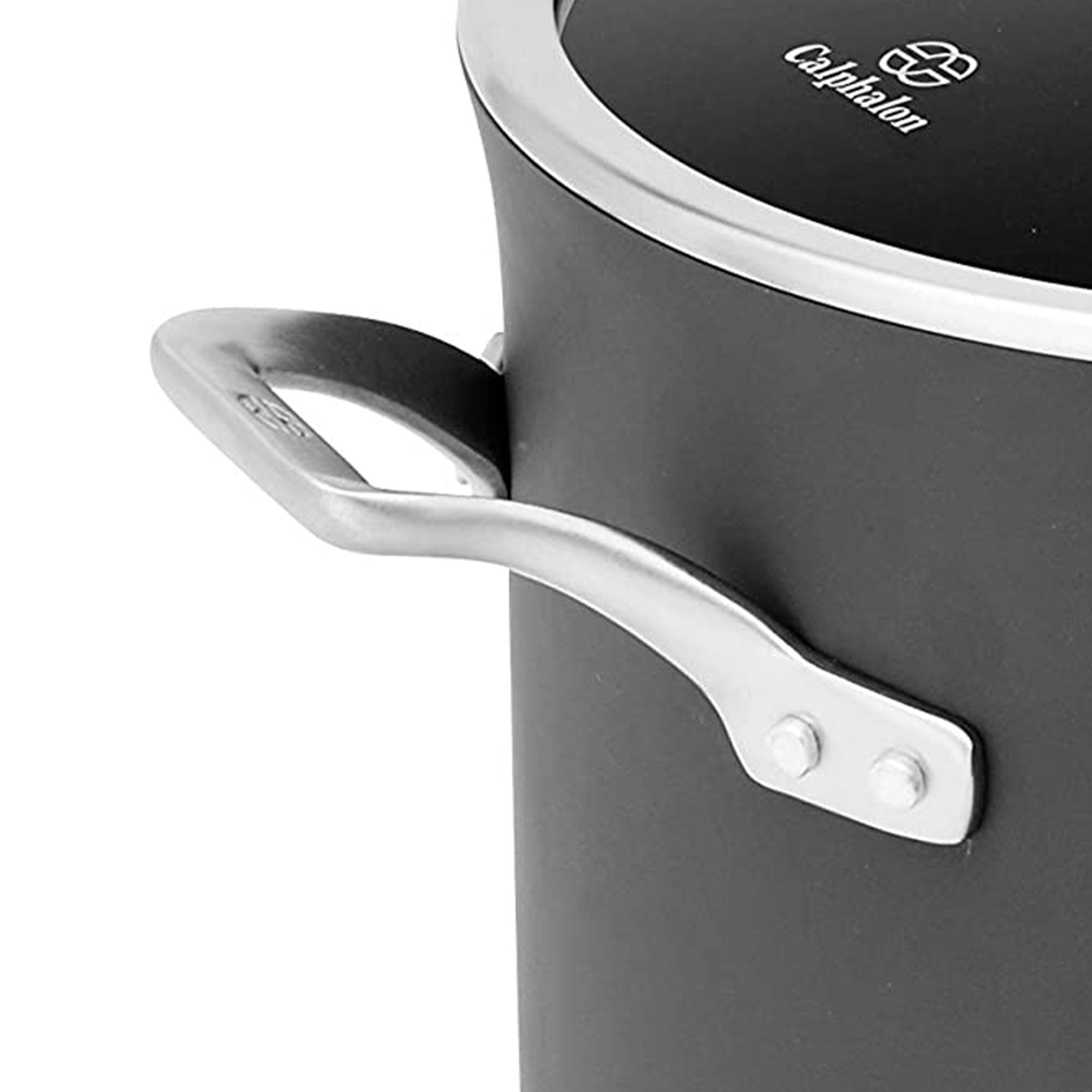 Calphalon Premier Hard Anodized Nonstick 8 Quart Stockpot with Glass Lid, Black - VMInnovations
