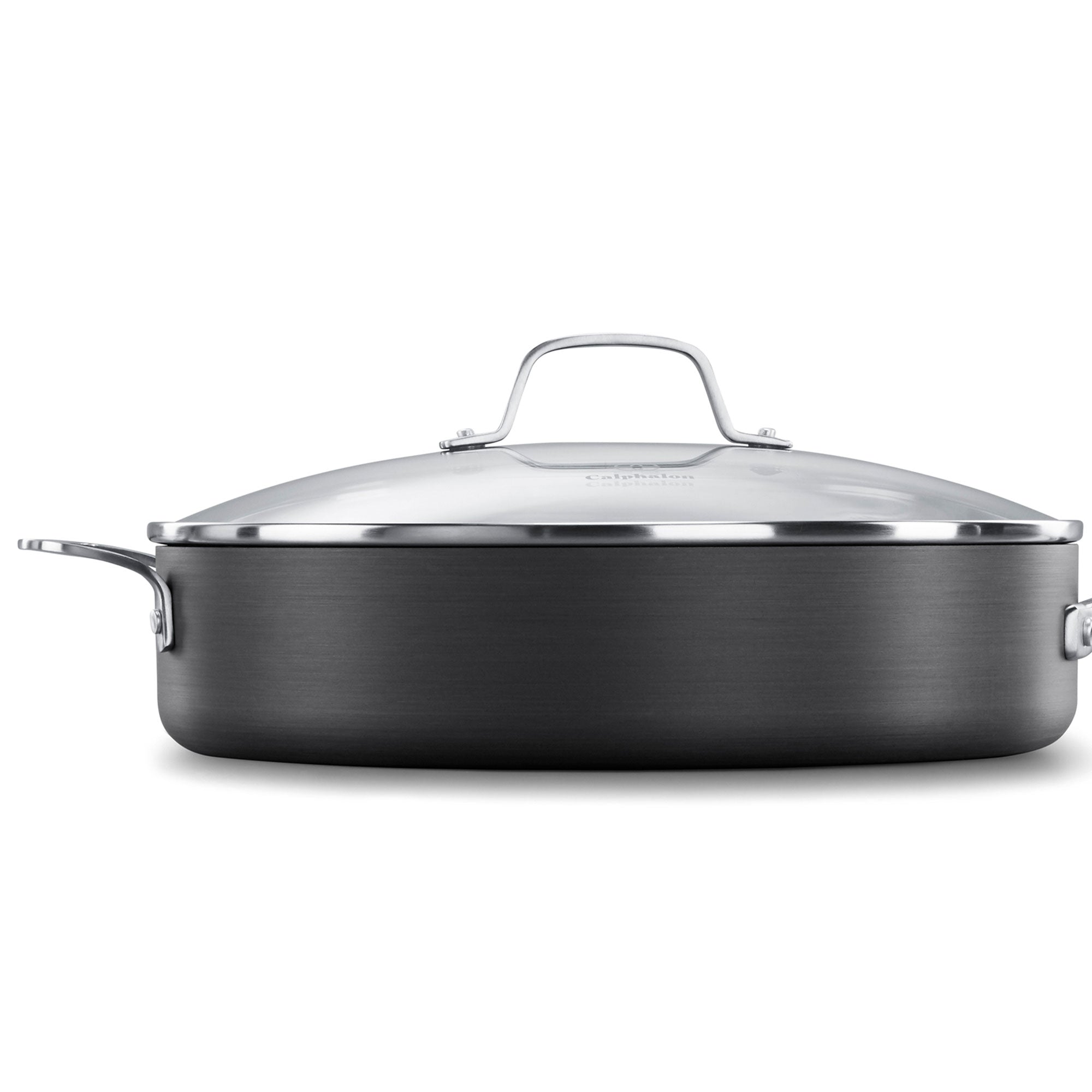 Calphalon 5 Quart Easy System Nonstick Aluminum Saute Pan W/ Cover, Silver/Gray - VMInnovations