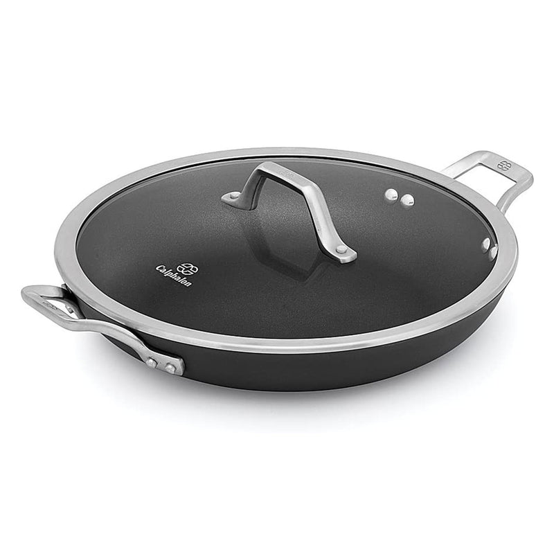 Calphalon Signature Hard Anodized Nonstick 12 In Everyday Pan with Cover, Black