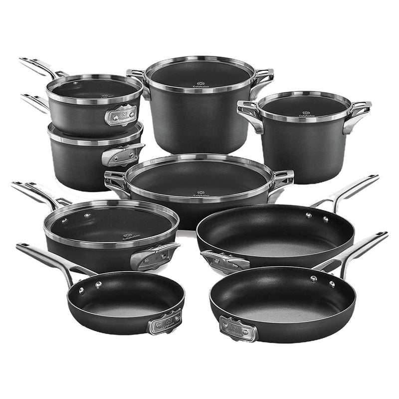 Calphalon Premier Hard Anodized 15 Piece Pot and Pan Cookware Set (Open Box)