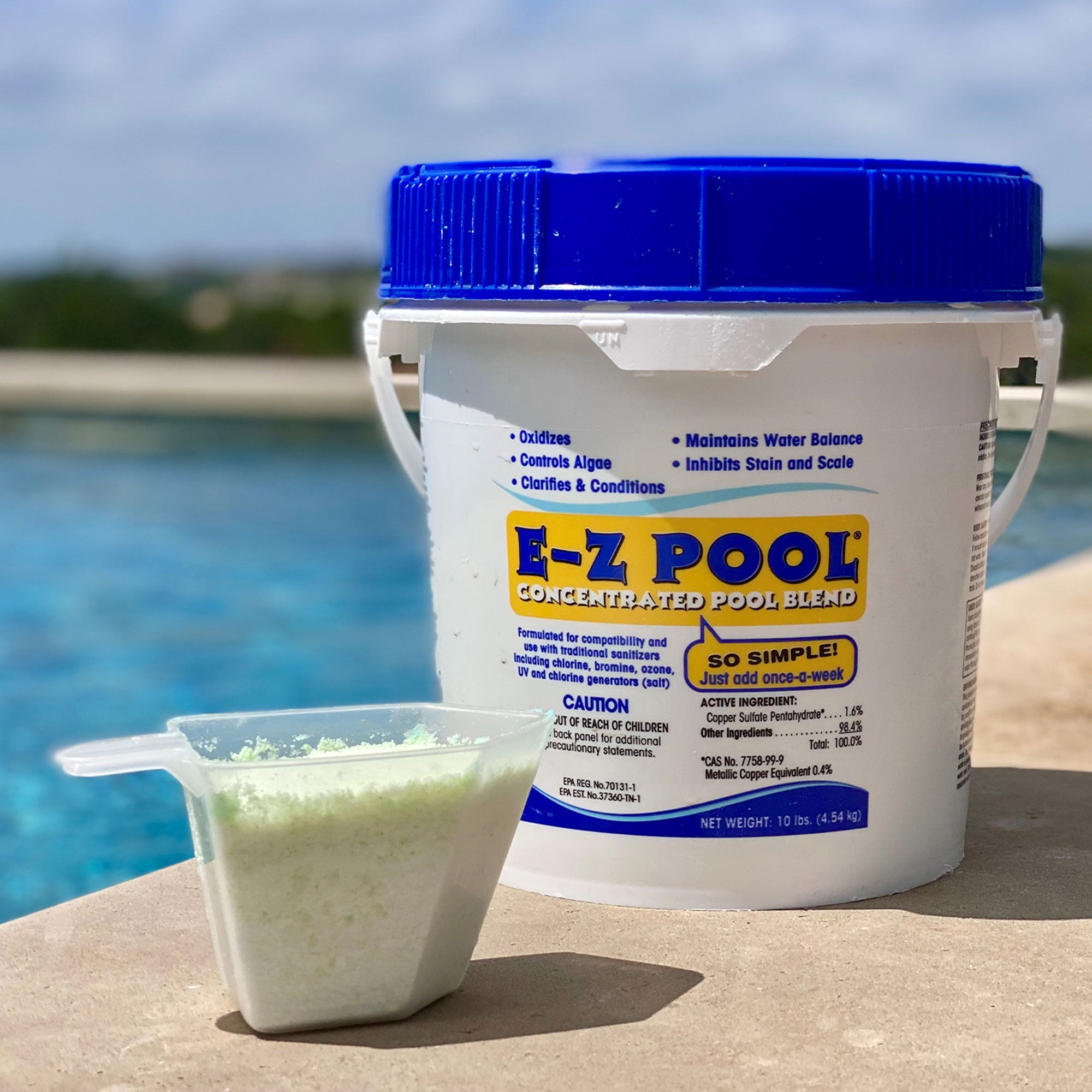 E-Z Pool Weekly All in 1 Concentrated Pool Care Solution Blend Bucket (2 Pack)